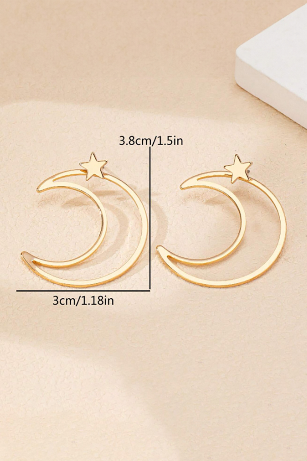 Gold Star and Moon Plated Alloy Earrings