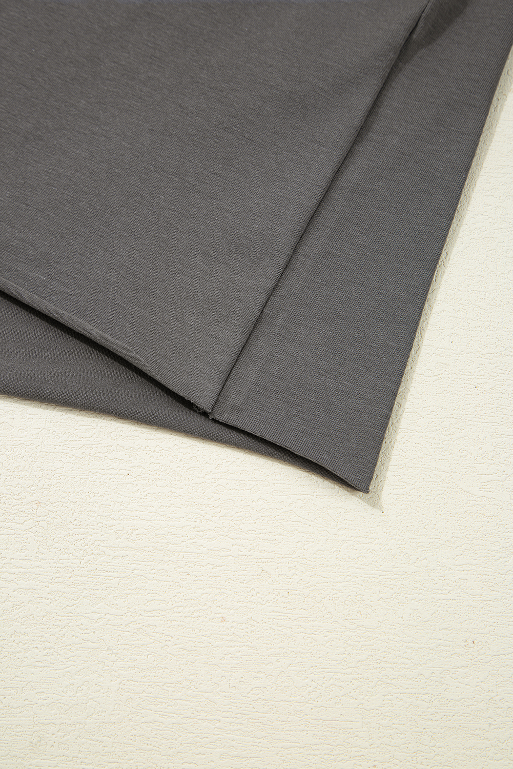 Medium Grey Lace Bow Raw Edge Drop Shoulder Casual T Shirt