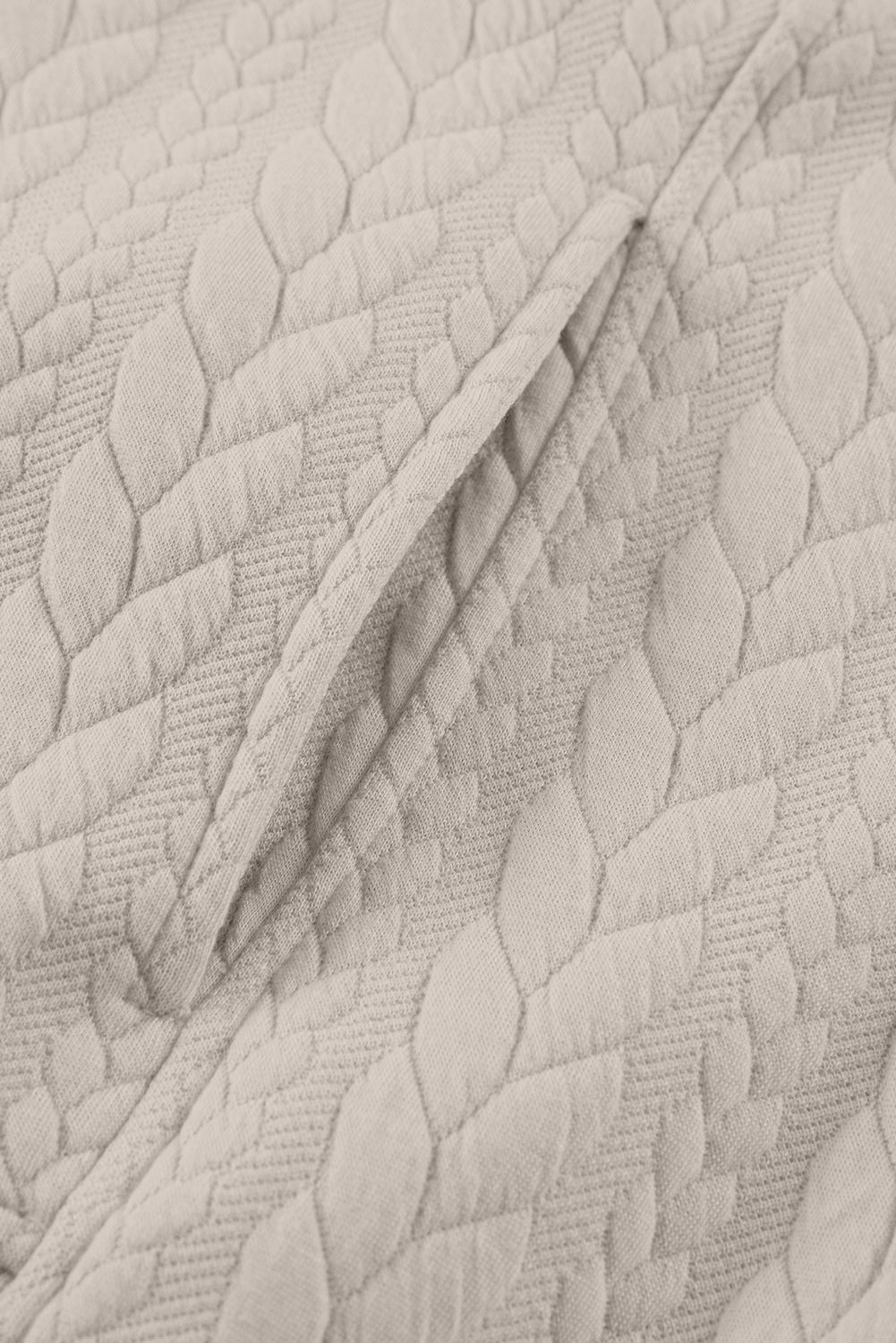 Smoke Gray Cable Textured Baggy Solid Hoodie