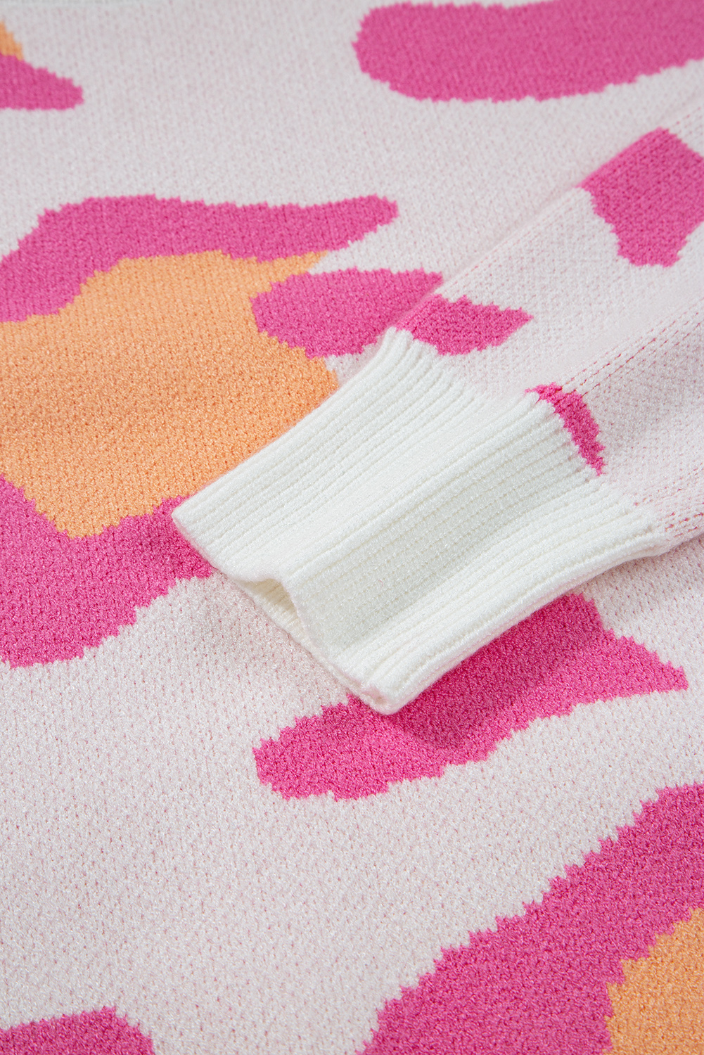 Sachet Pink Playful Leopard Print Drop Shoulder Baggy Sweater