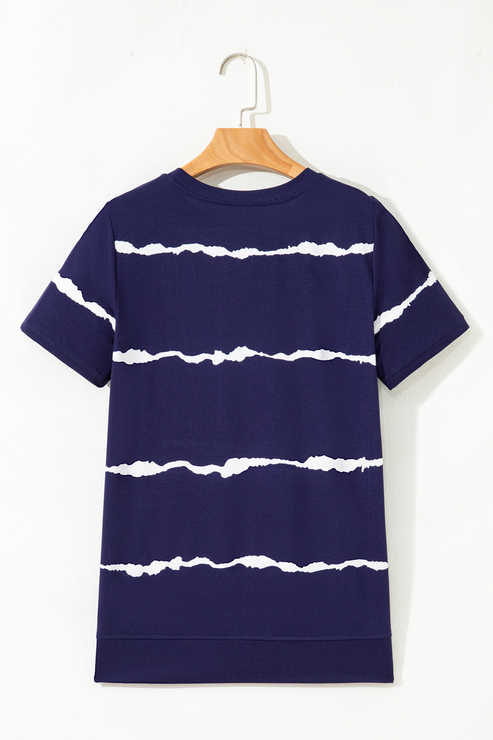 Blue Tie-dye Stripe Casual T-Shirt