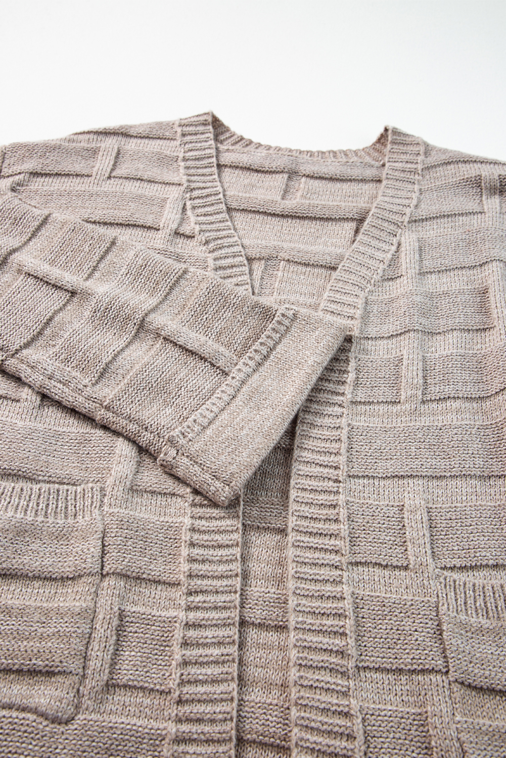 Delicacy Textured Knit Open Front Chic Cardigan with Pockets