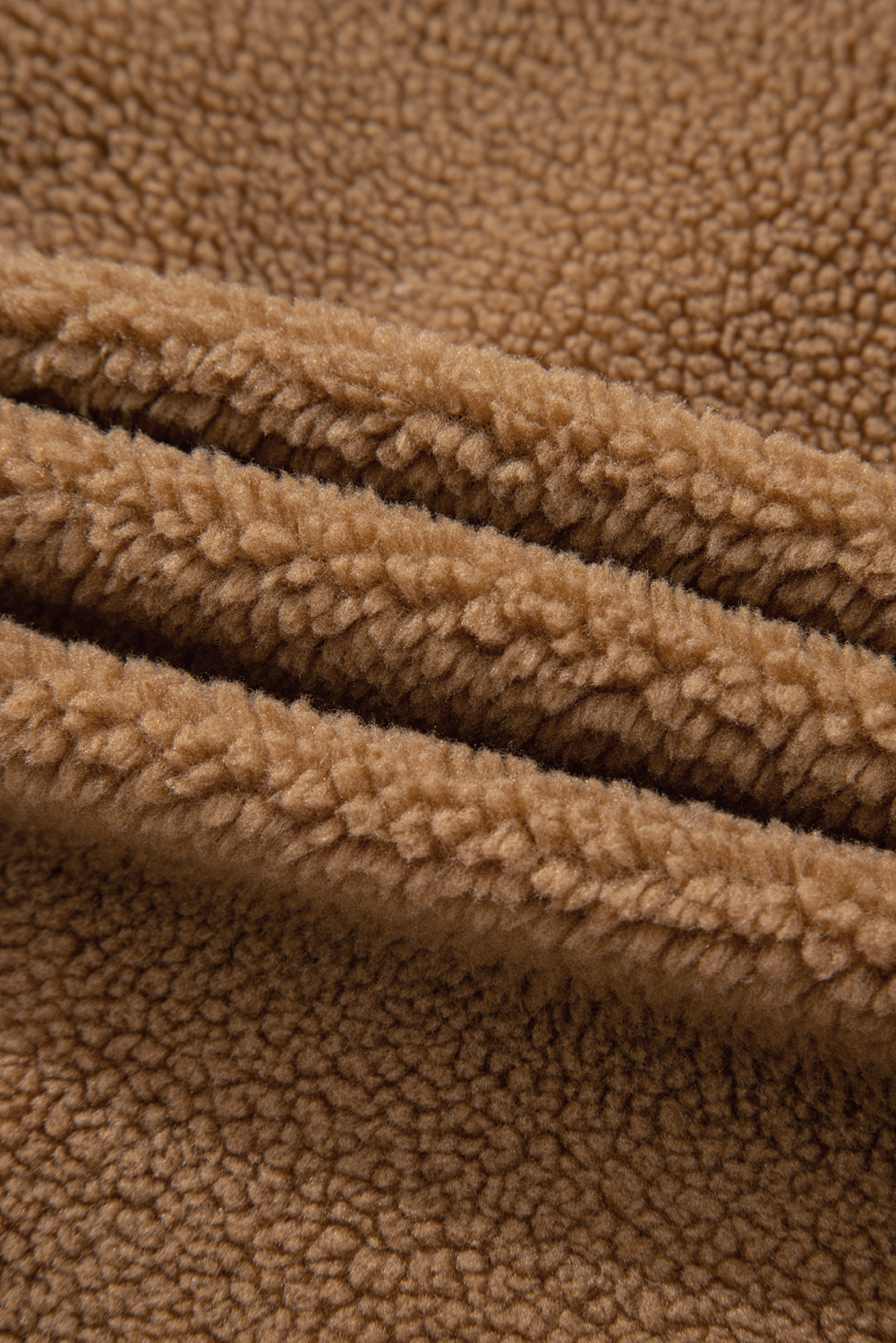 Light French Beige Contrast Trim Tie Front Sherpa Vest