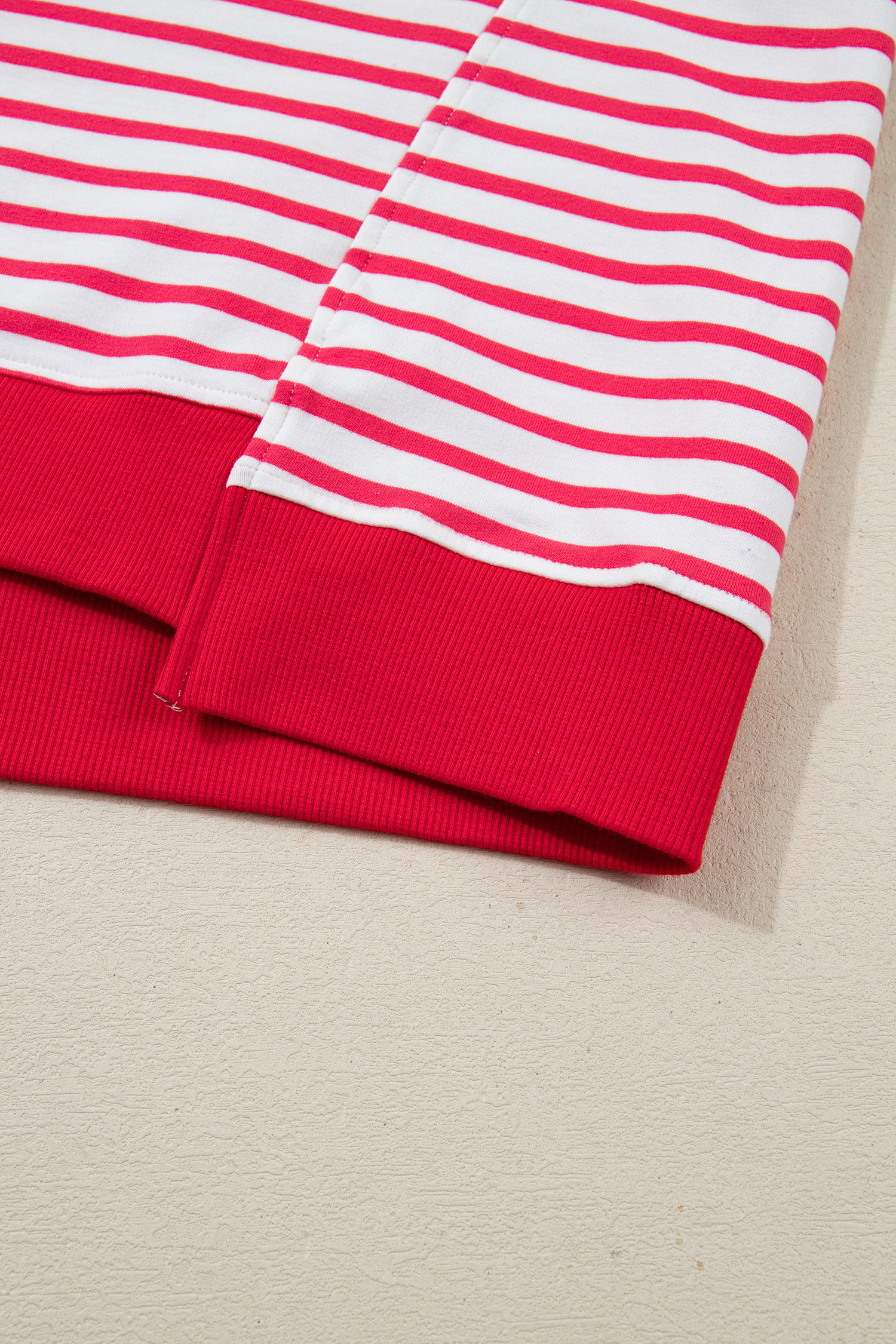 Red Stripe Drop Shoulder Half Sleeve T Shirt