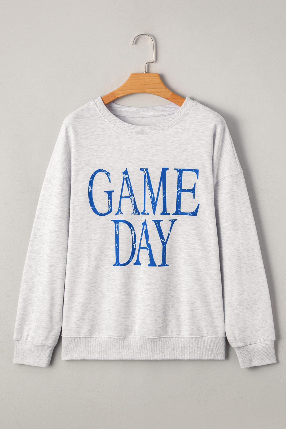 Blue Vintage Washed GAME DAY Graphic Baggy Sweatshirt