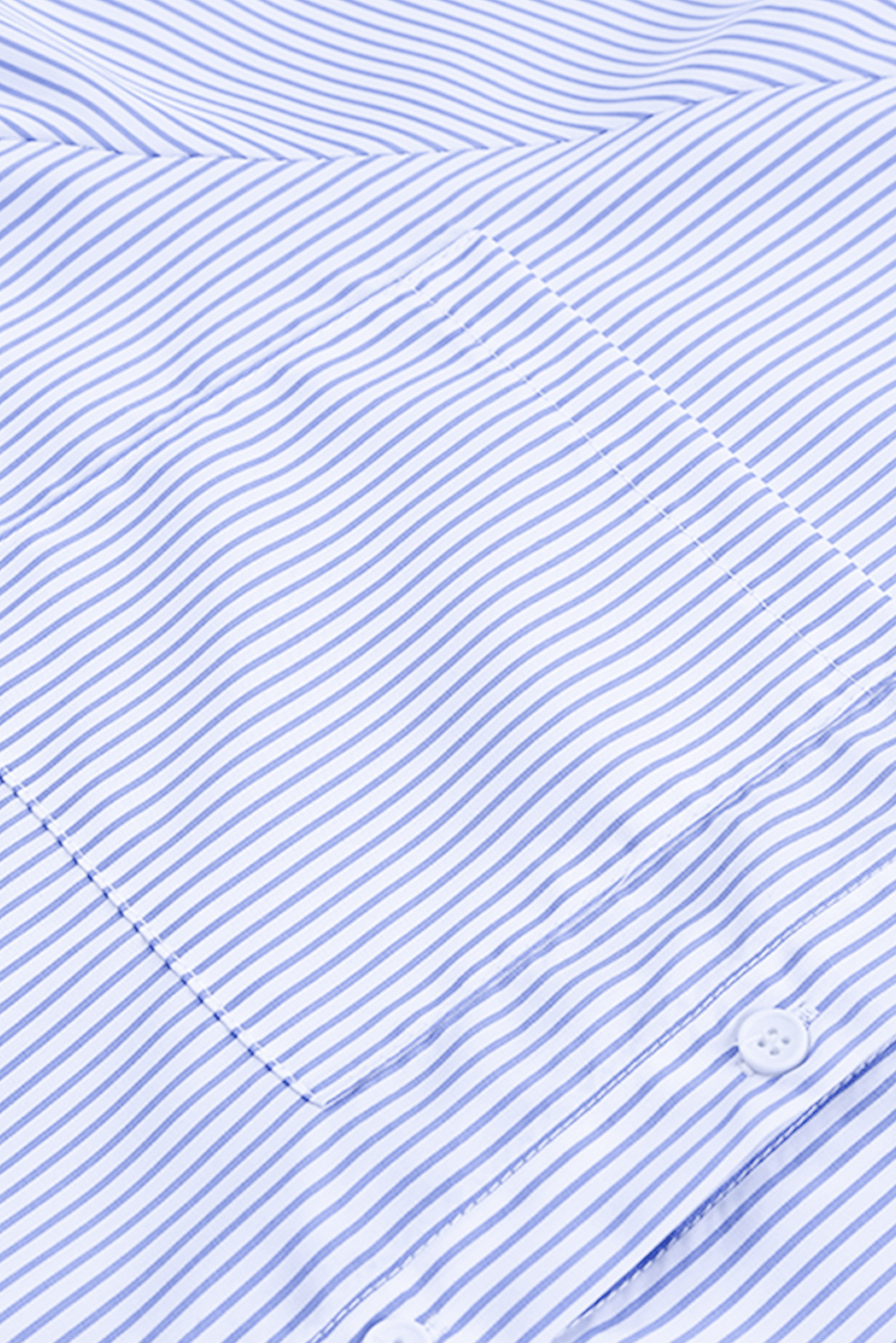 Red Stripe Smocked Cuffed Striped Boyfriend Shirt with Pocket