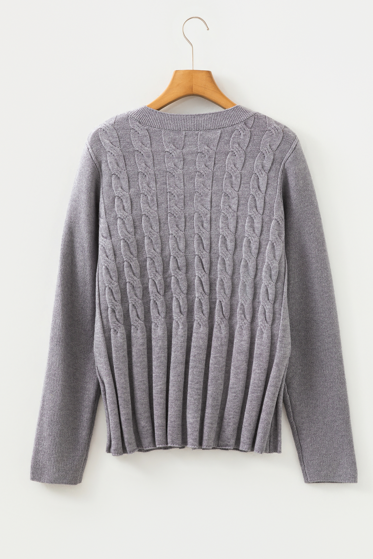 High Cable Knit Cardigan Sweater