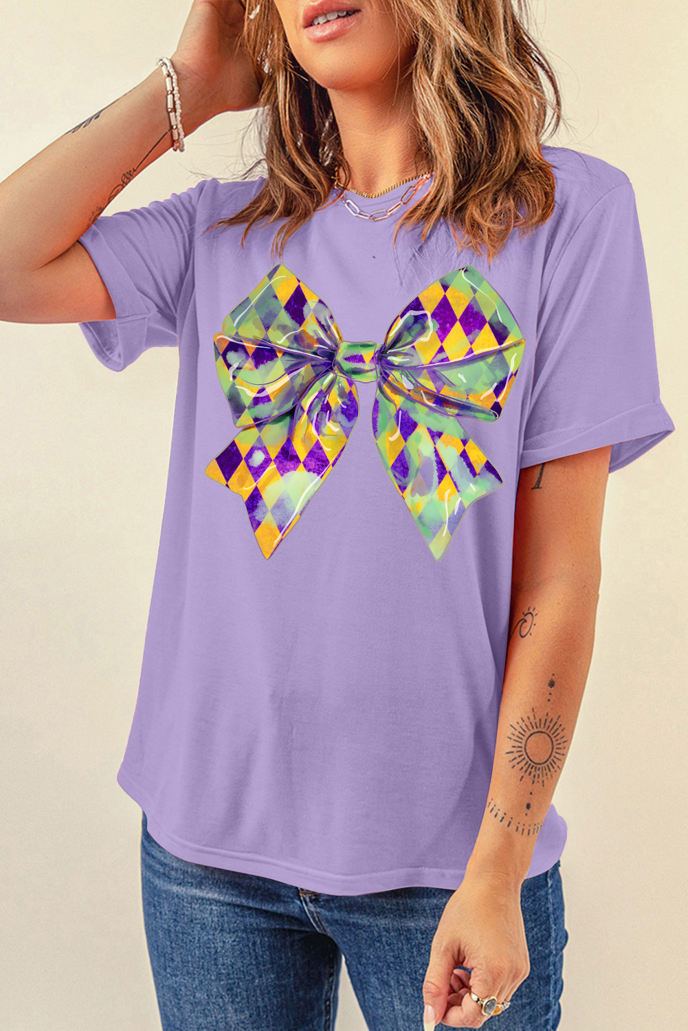 Wisteria Sequin mardi gras Graphic T Shirt