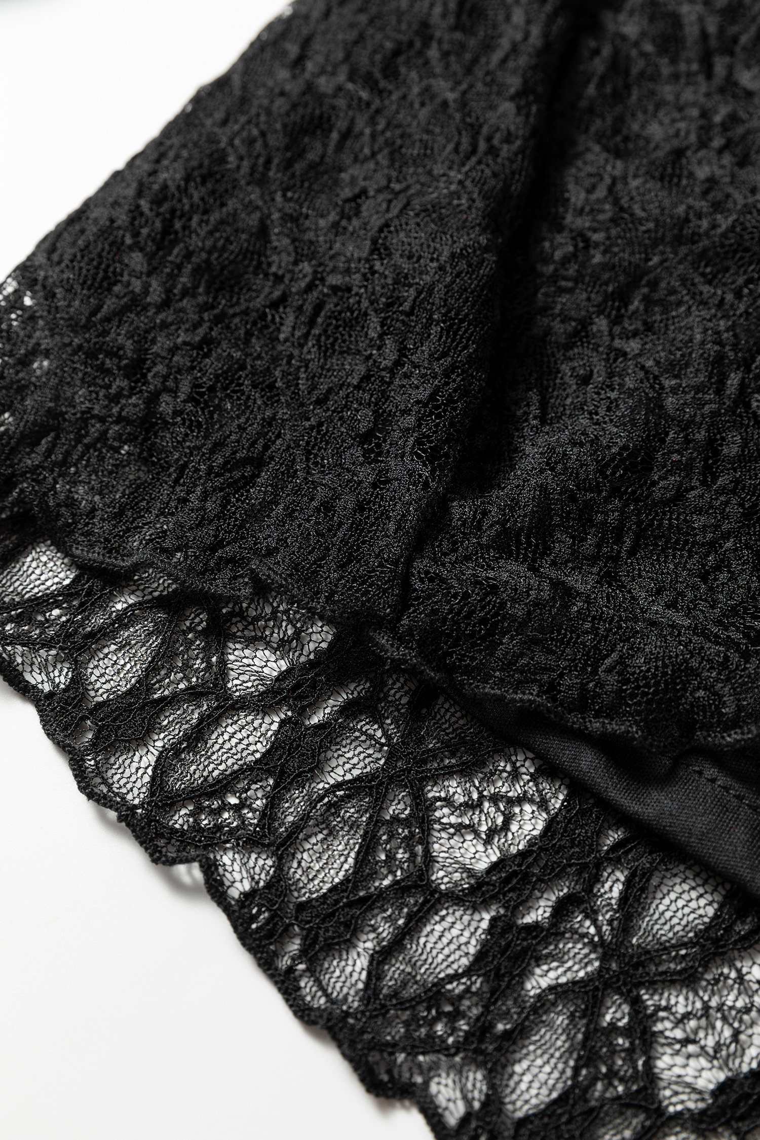 White Sheer Lace Long Sleeve Slim Henley Top