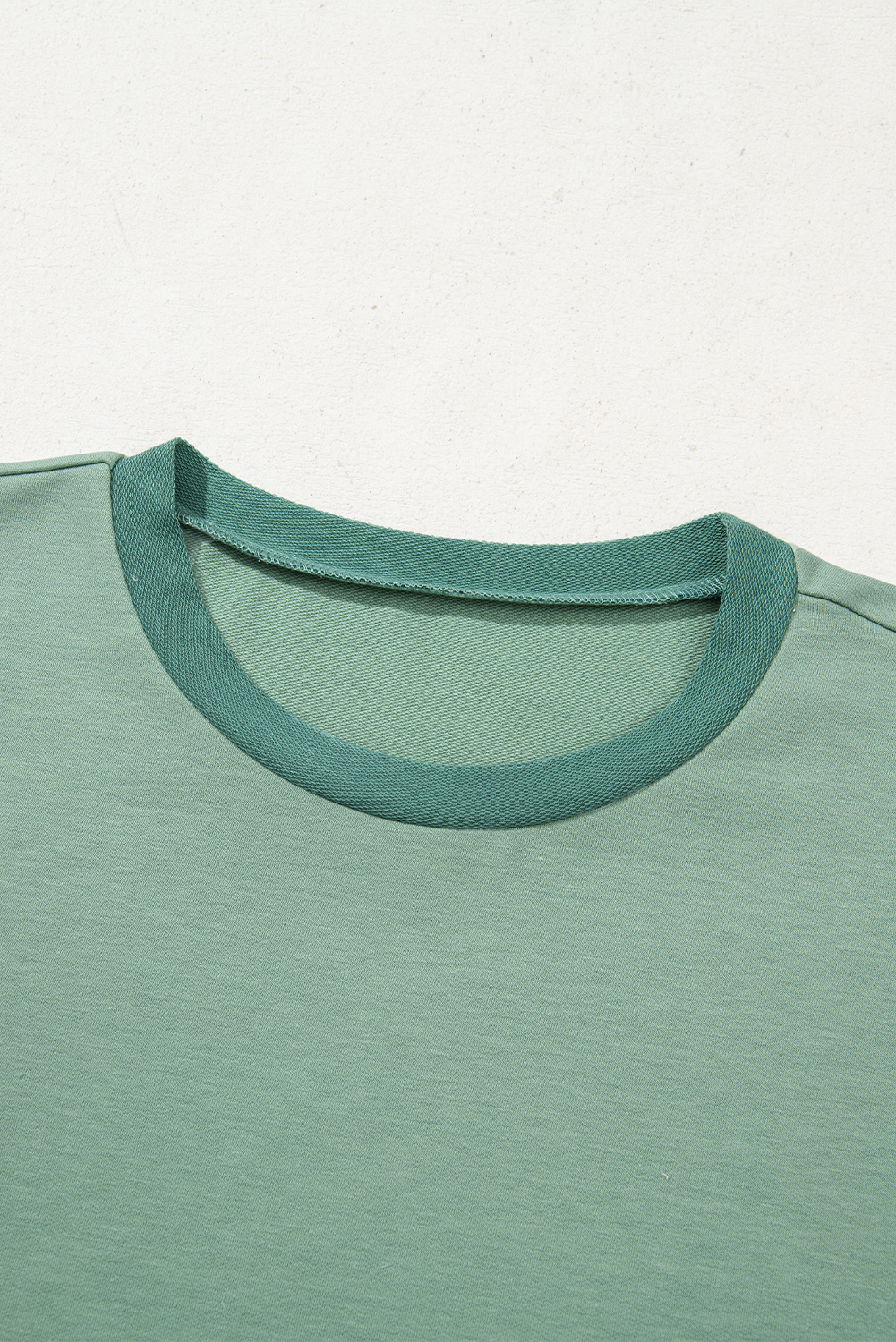 Smoke Green Half Sleeve Raw Seam High Low Side Split Top