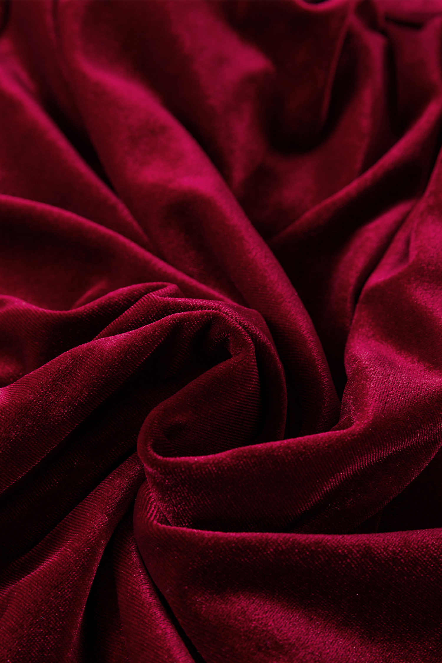 Red Dahlia Asymmetric Button Keyhole Neck Long Sleeve Velvet Blouse