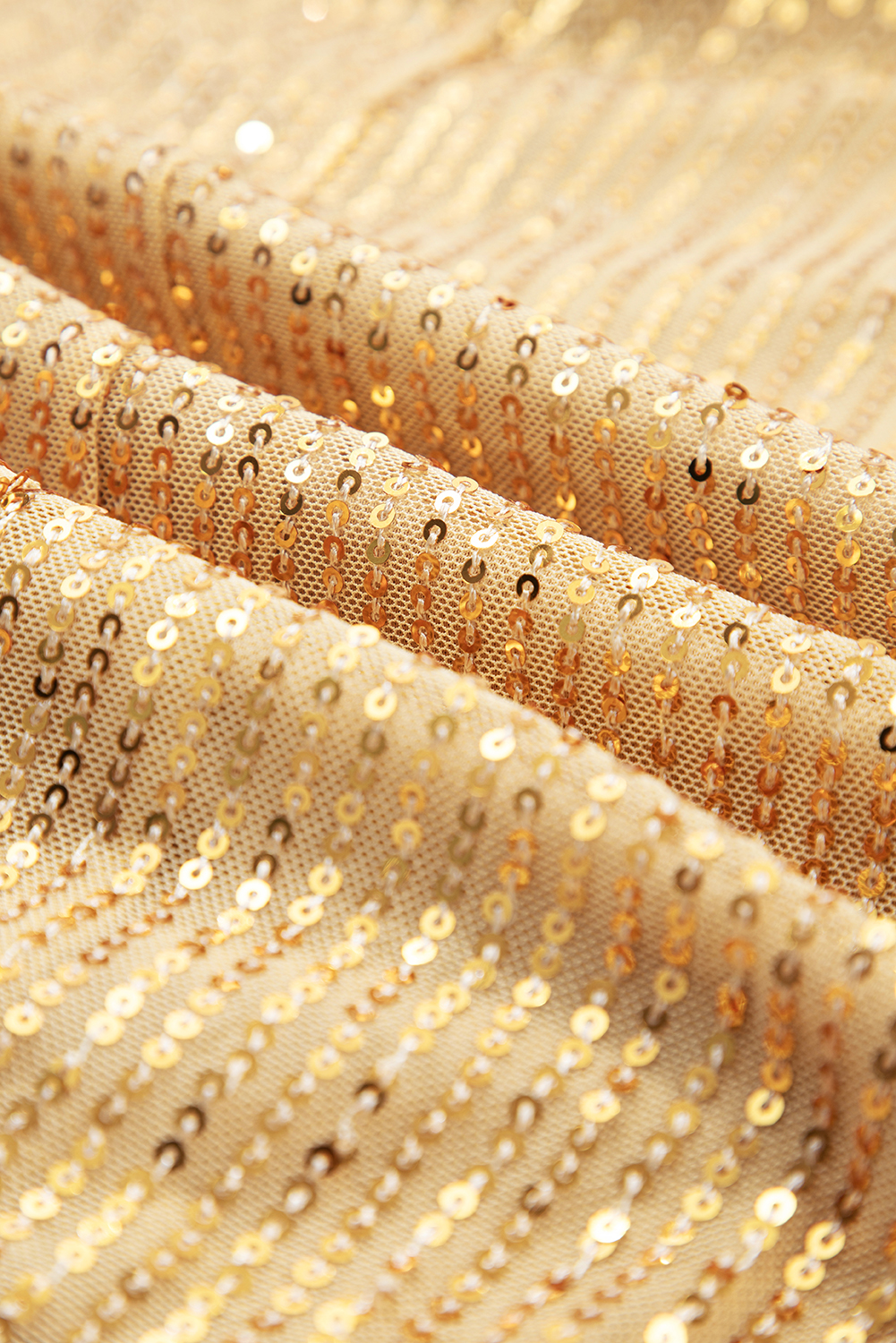 Gold Metallic Balloon Sleeve Buttoned High Neck Loose Blouse