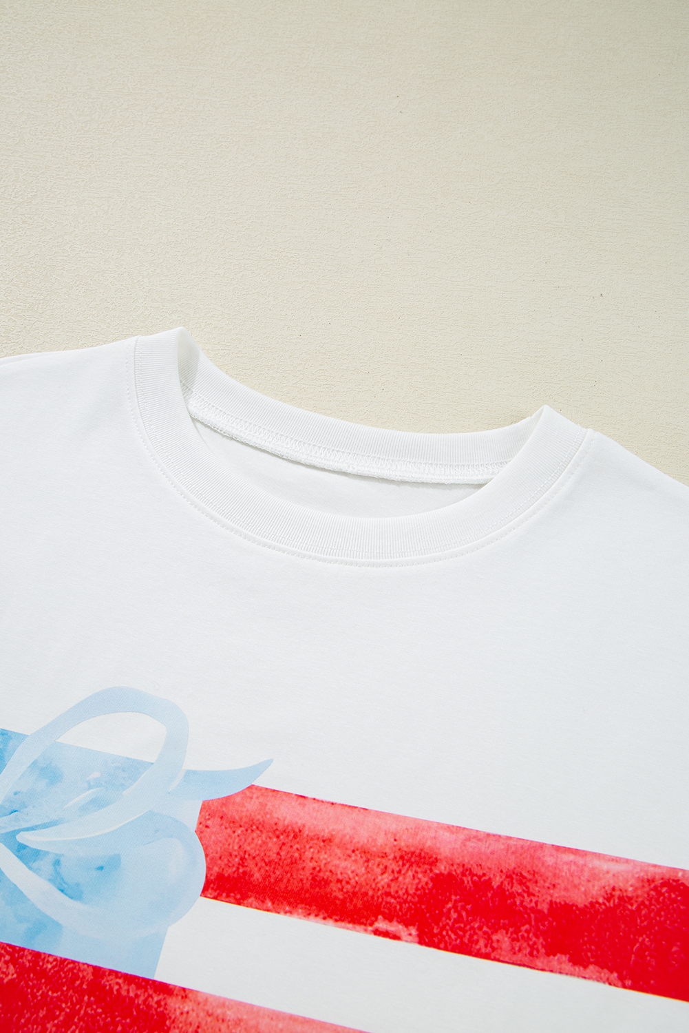 Myosotis Flag Bow Graphic Crewneck Tee