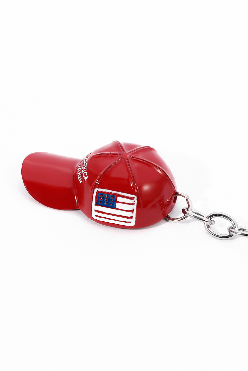 Fiery Red Make America Great Again Cap Pendant Keychain