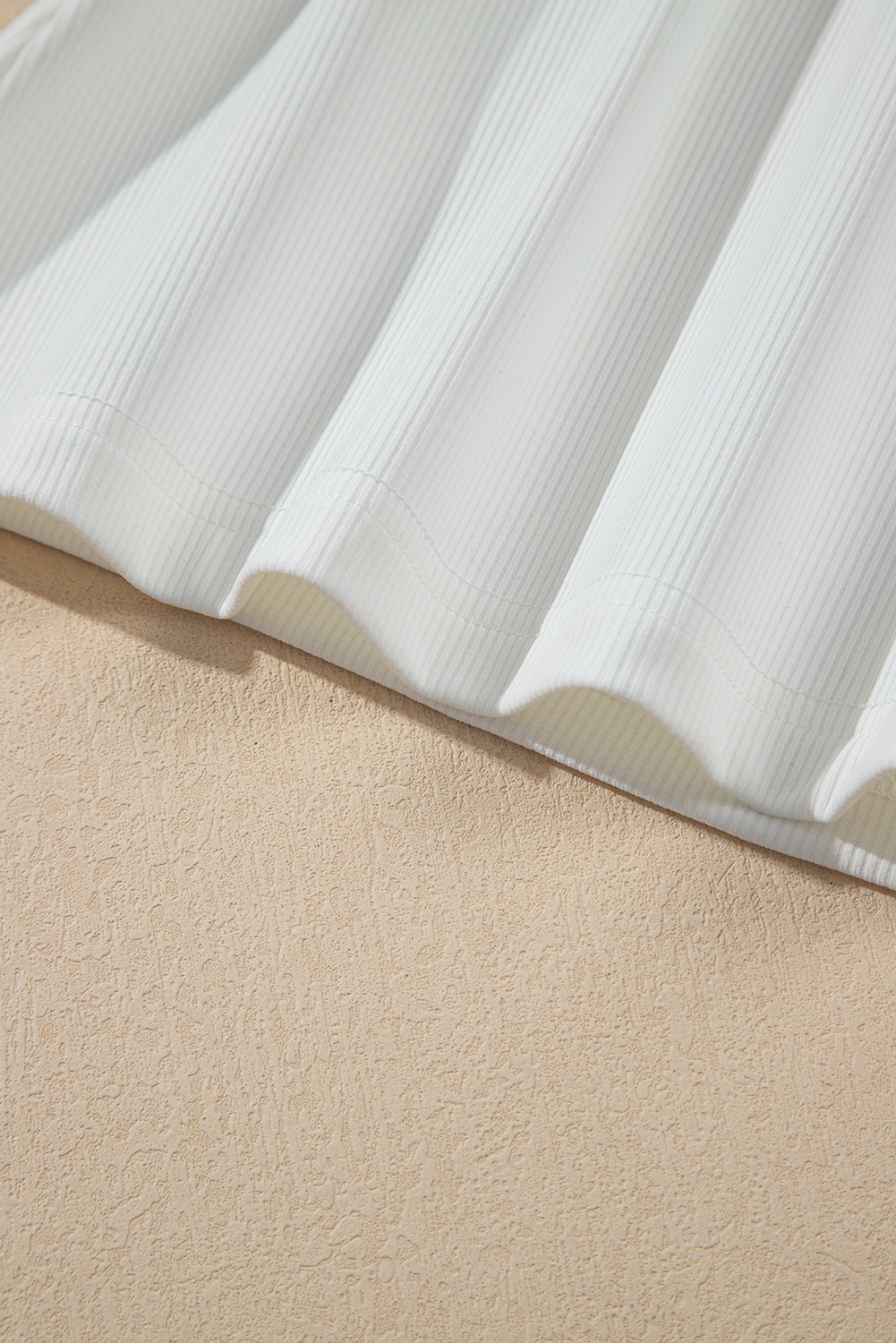 White Eyelet Ruffle Sleeve Slim Fitted Top