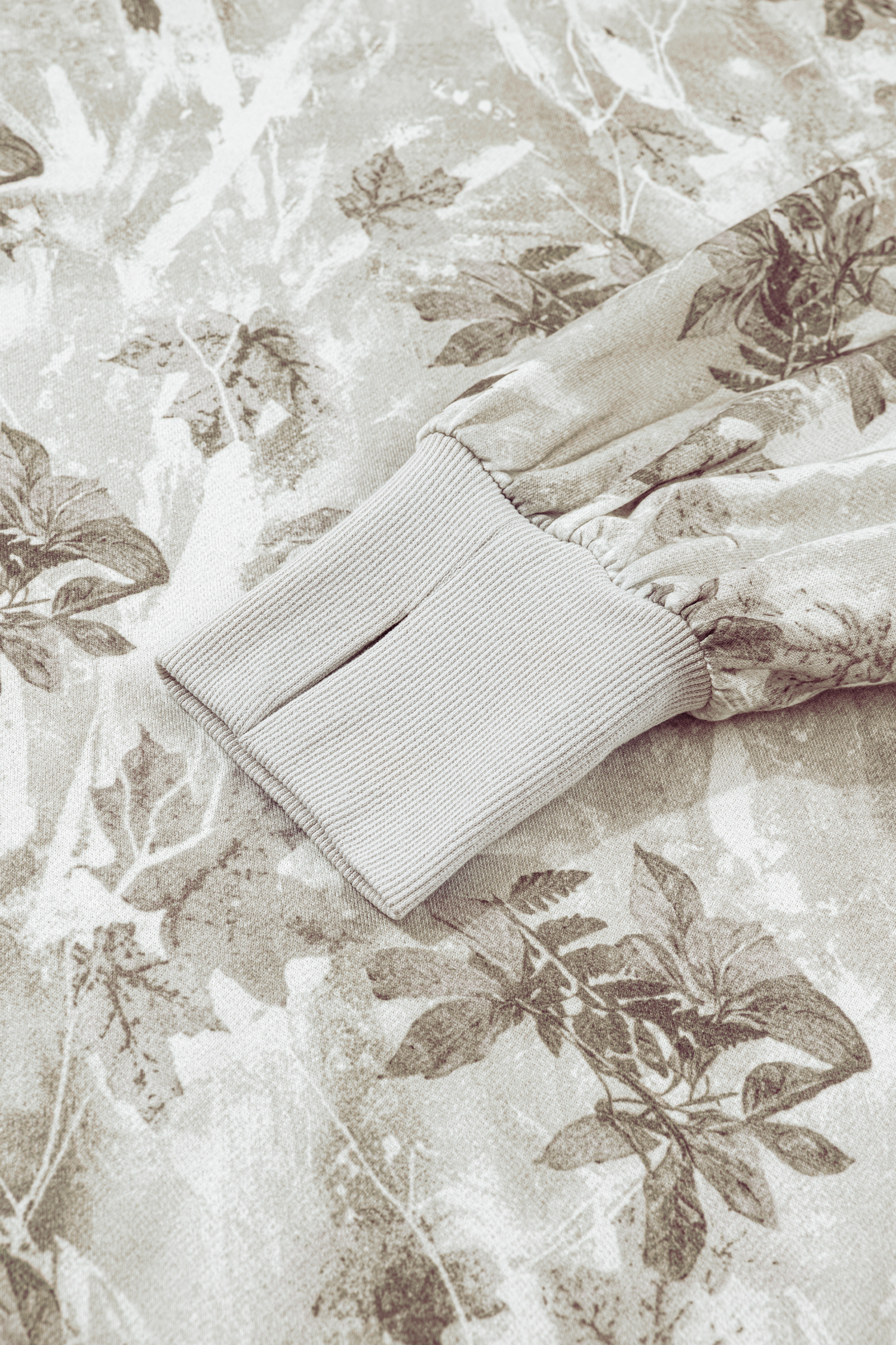 Beige Camo Print Baggy Drawstring Jogger Sweatpants