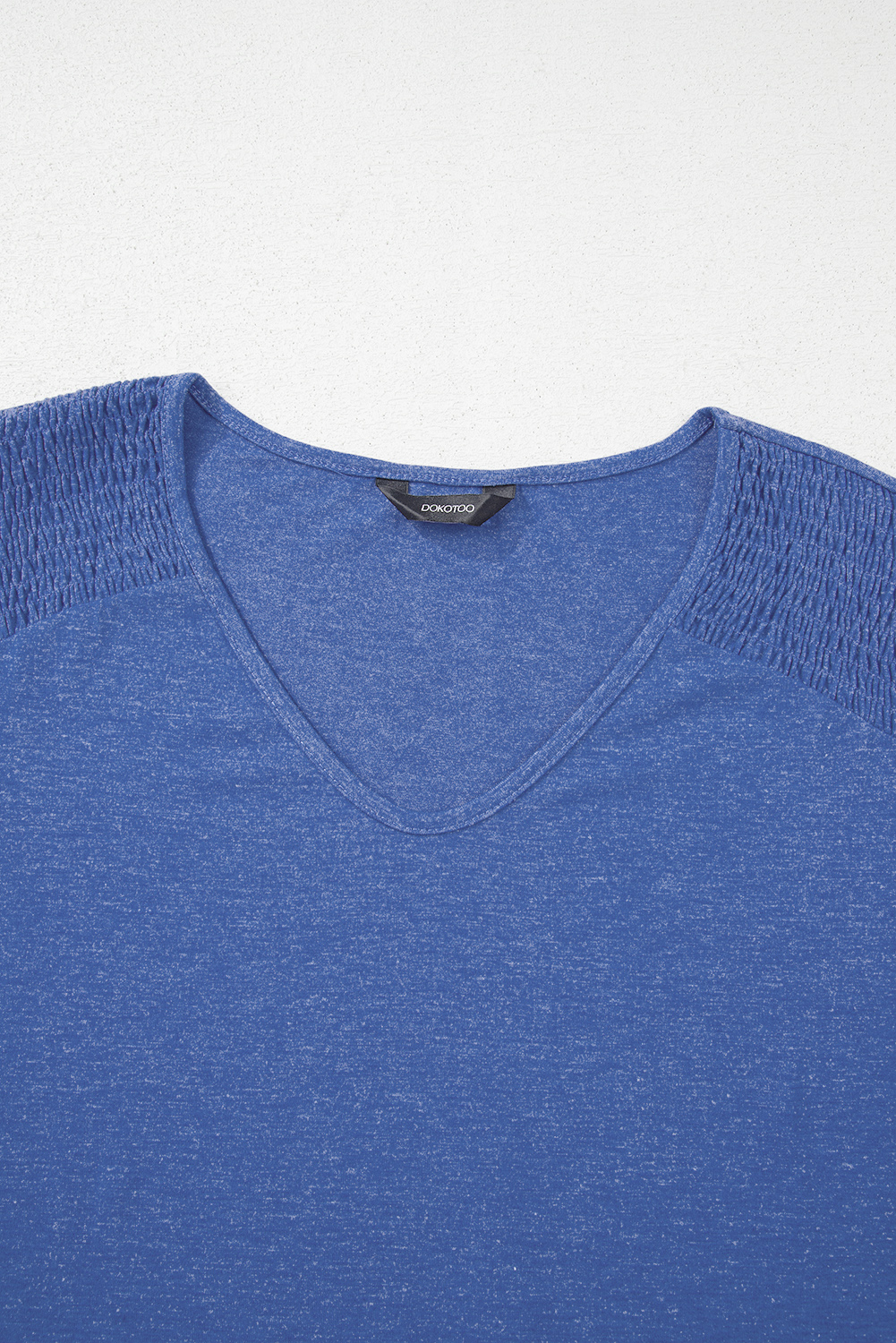 Beige Shirred Shoulder Frilled Cuffs Long Sleeve Top