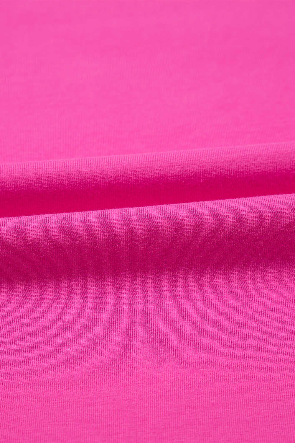 Strawberry Pink Casual Round Neck Bubble Sleeve T-shirt