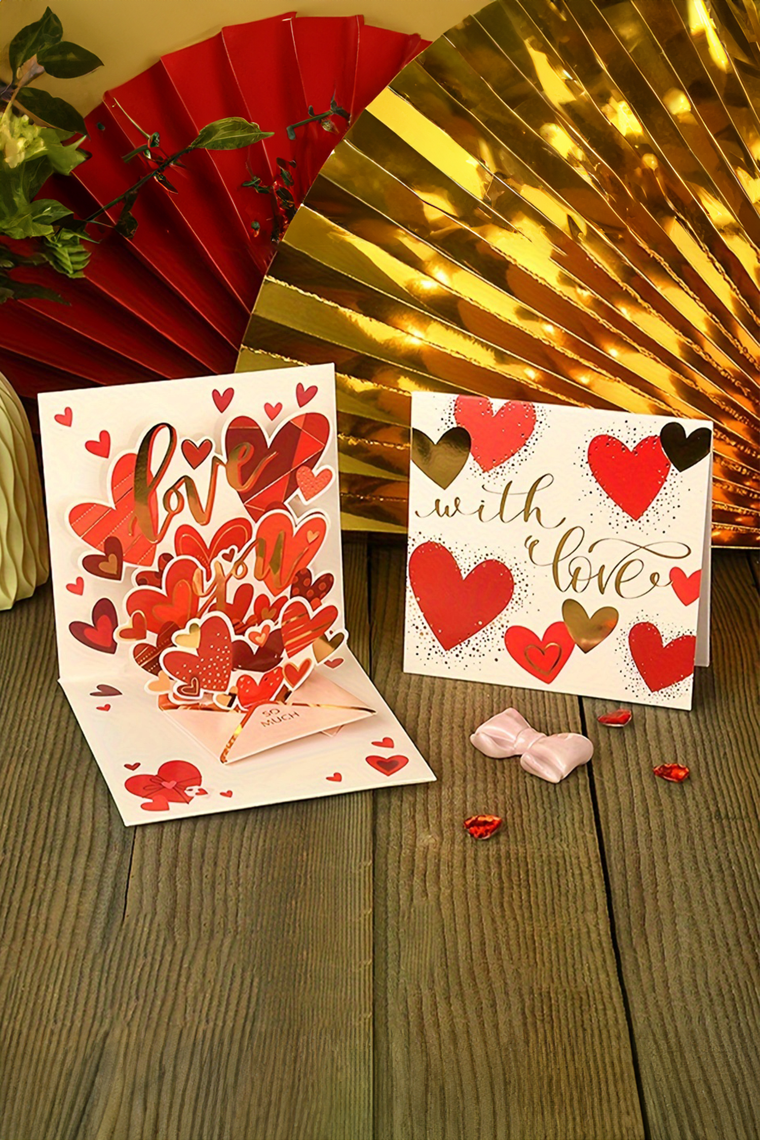 Fiery Red Love You Valentines Day Pop Card