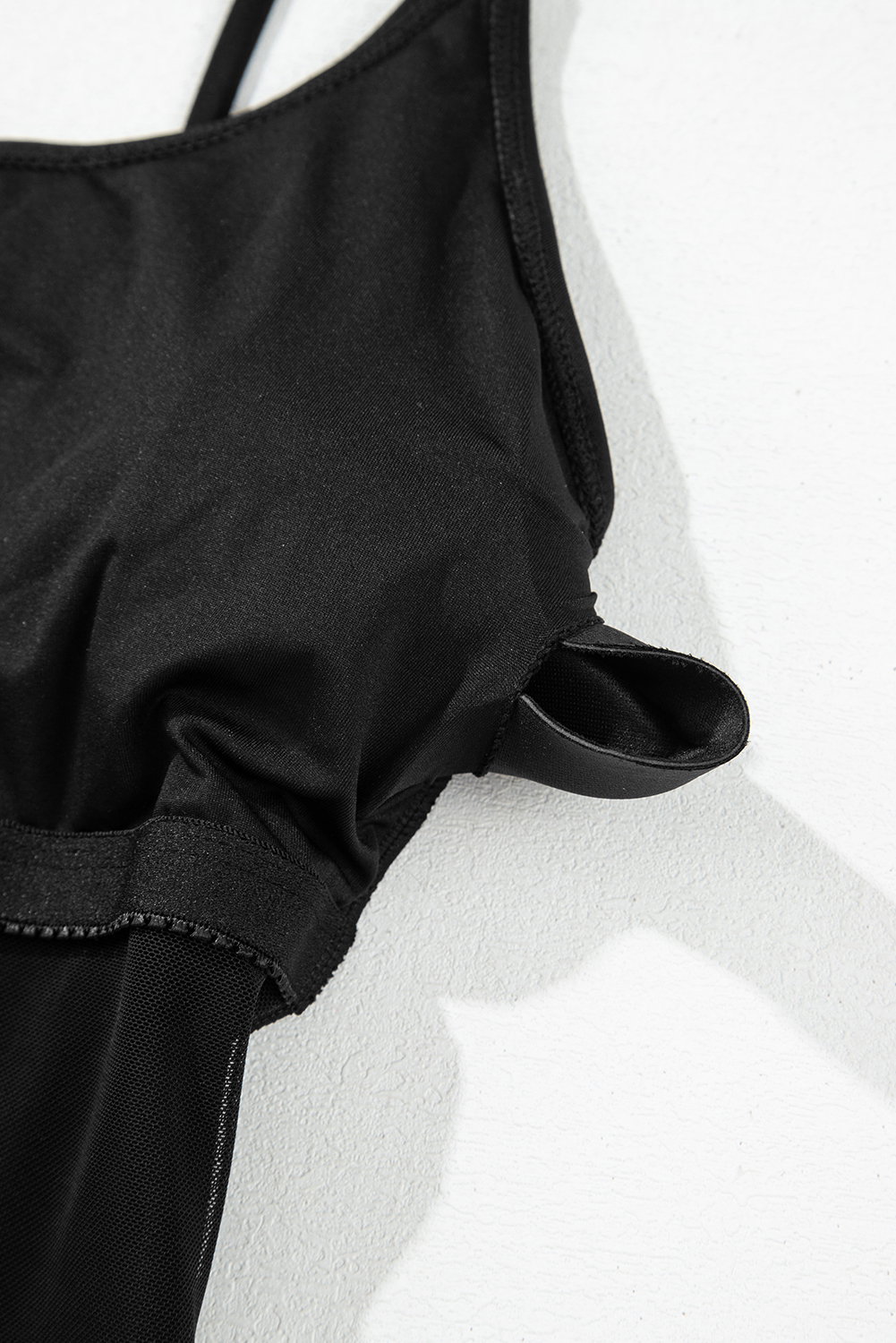 Dearlove Black Thin Strap Strappy Lace-up Open Back One Piece Swimsuit