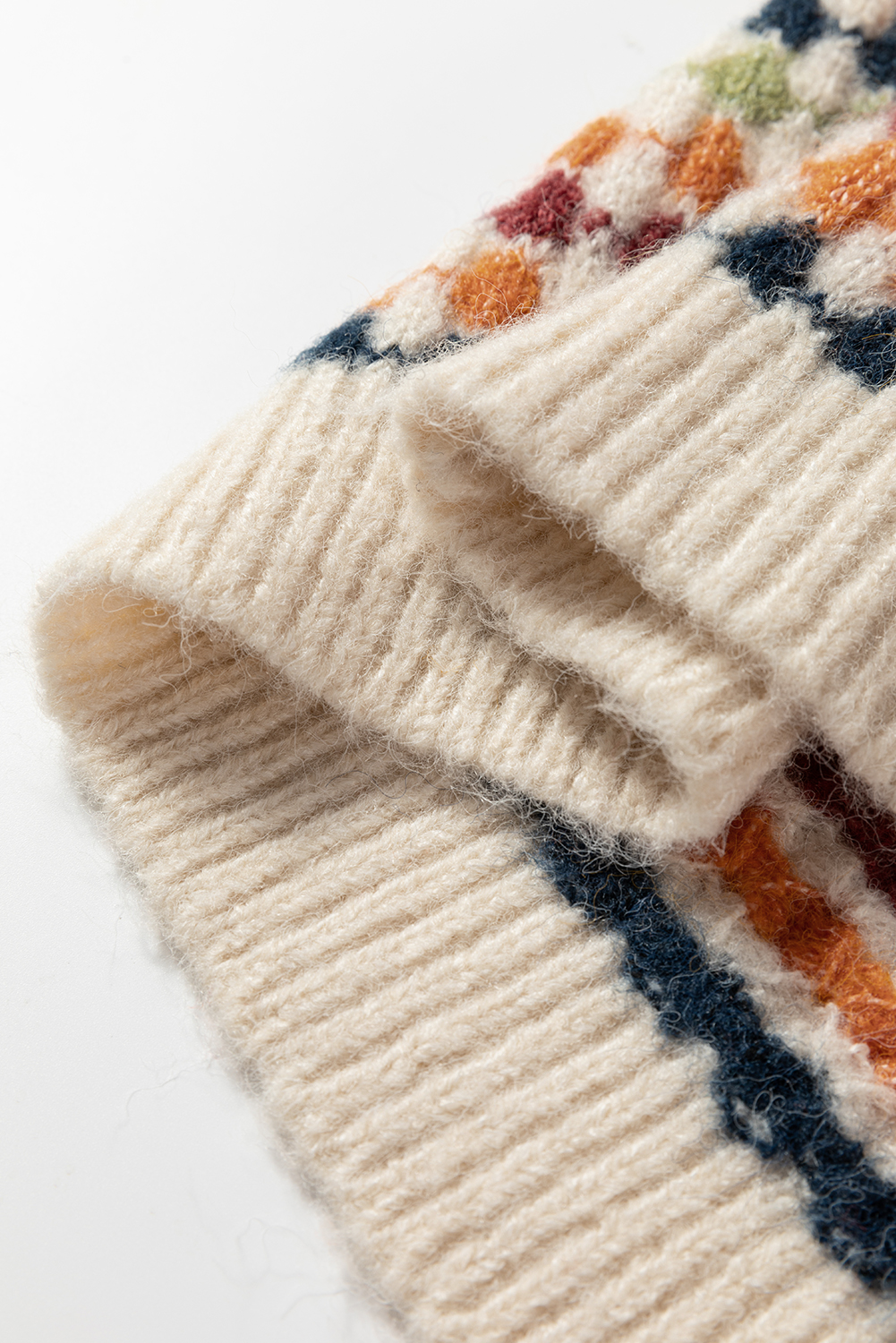 Gray Dotty Pattern Knit Button Front V Neck Sweater Cardigan