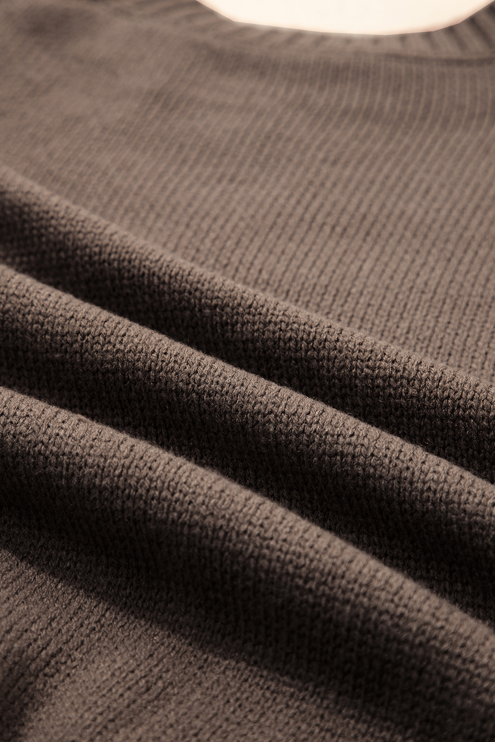 Light French Beige Western Geometric Patterned Crew Neck Knitted Sweater