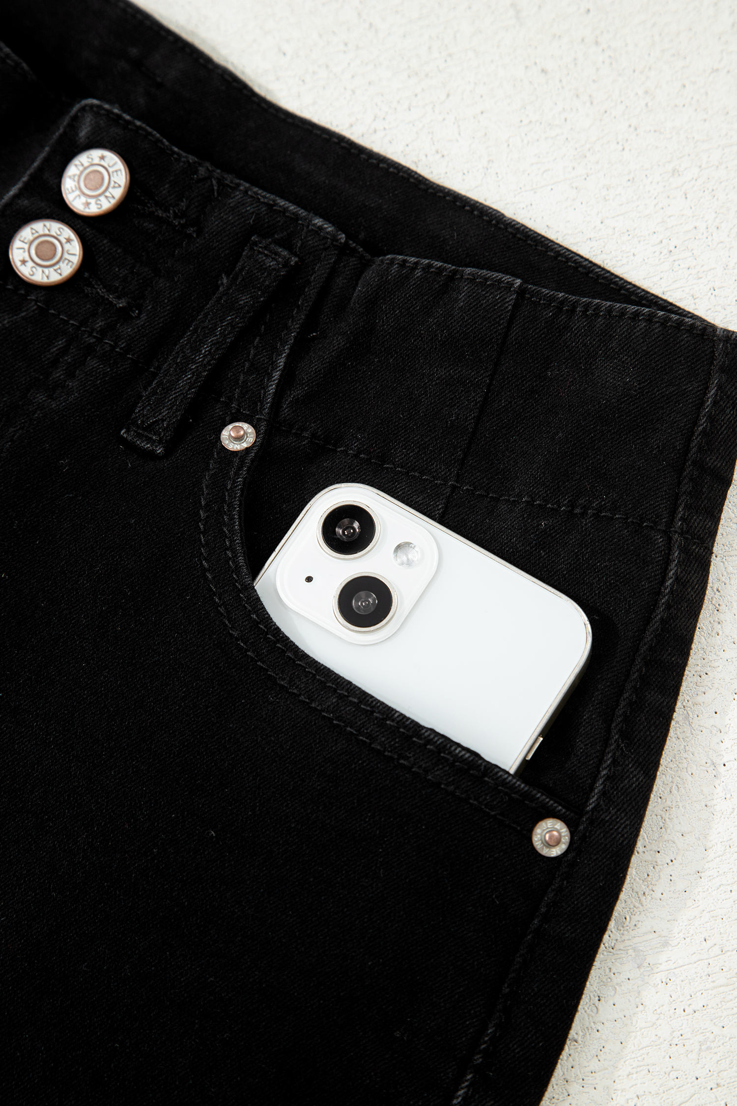 Bonbon 2-Button High Waist Flared Bottom Jeans