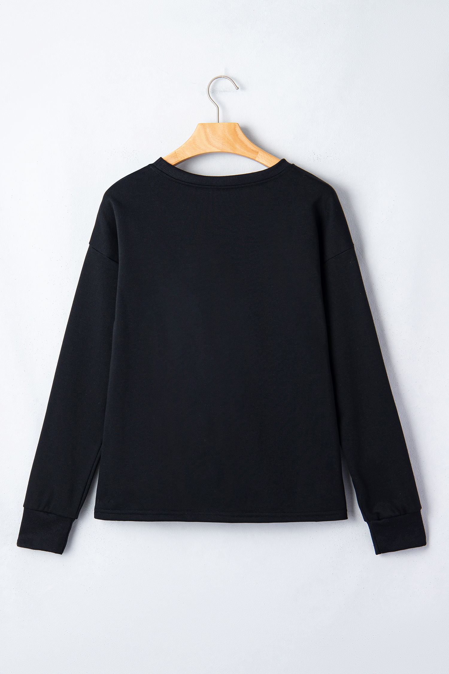 White LUCKY Clover Embroidered Long Sleeve Top