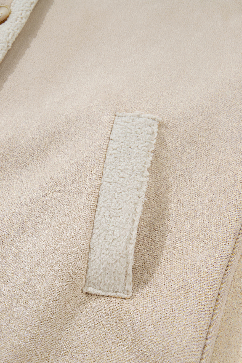 Parchment Suede Sherpa Lined Western Loose Jacket