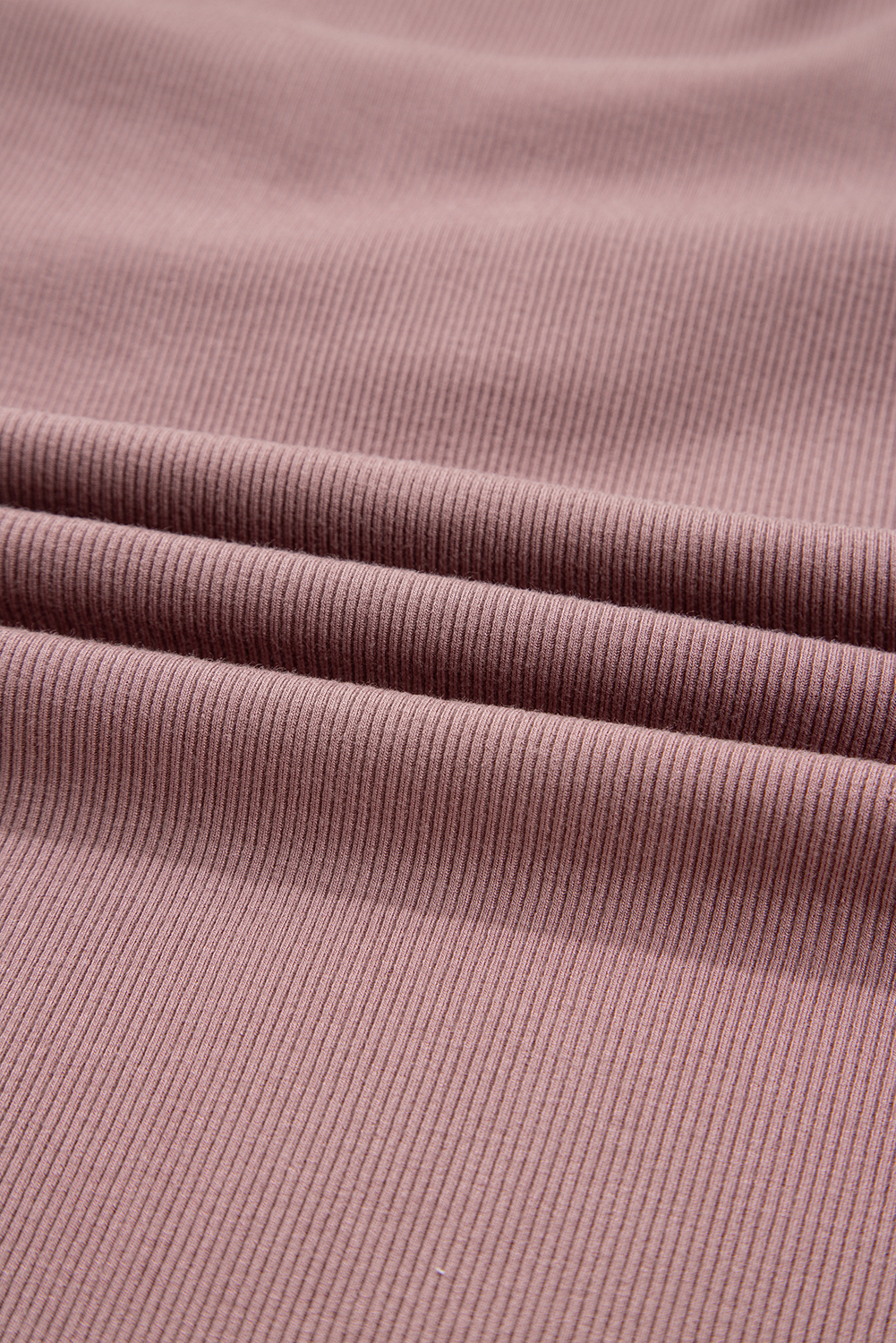 Burgundy Gathered Bust Square Neck Ribbed Fit Long Sleeve Top