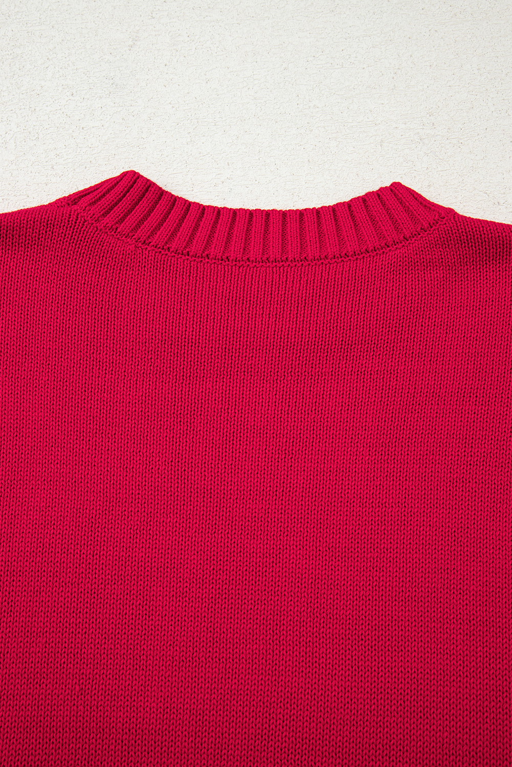 Fiery Red MERRY Letter Pattern Christmas Holiday Baggy Sweater