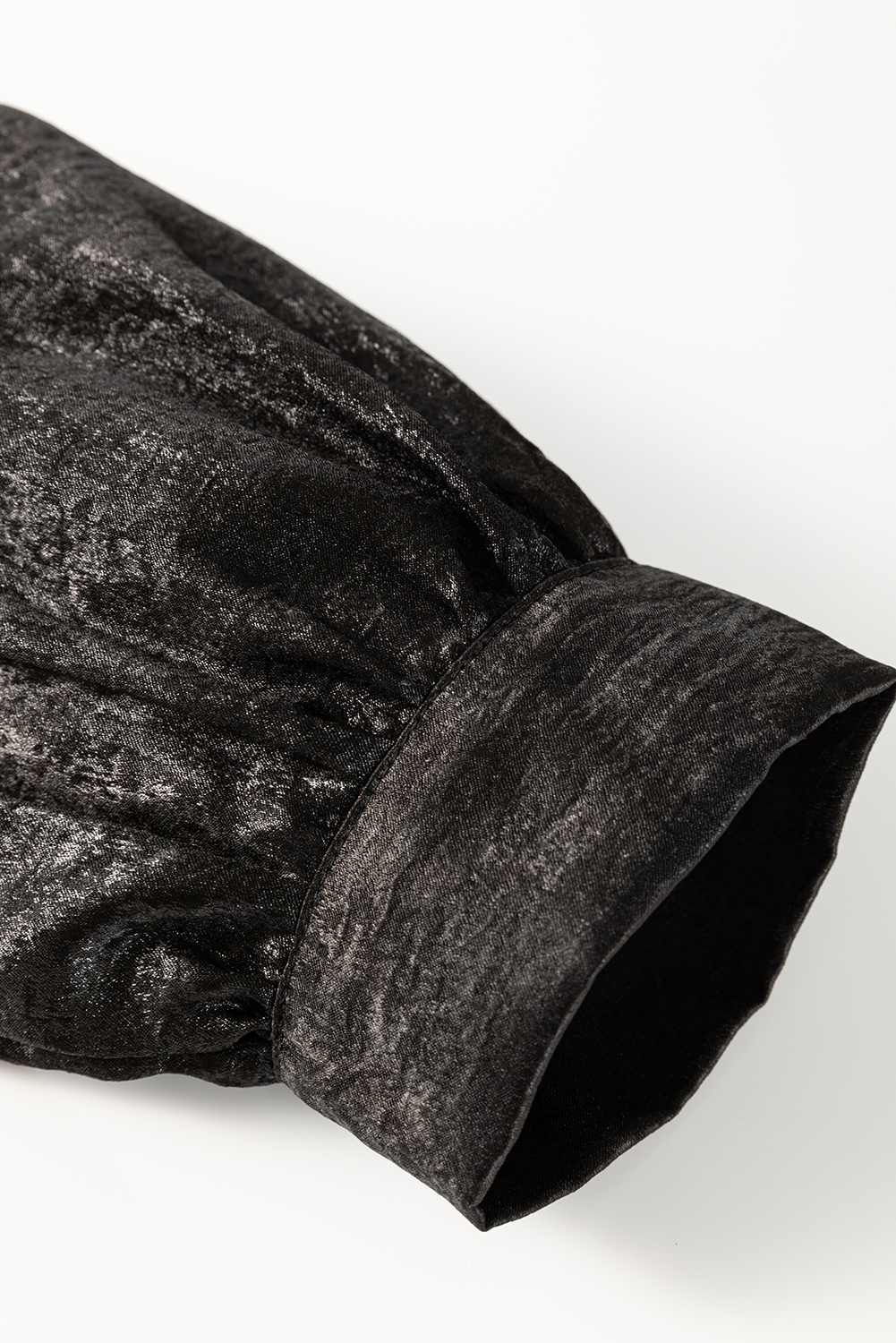 Dearlovers Gold Metallic Frilled V Neck Puff Sleeve Babydoll Blouse