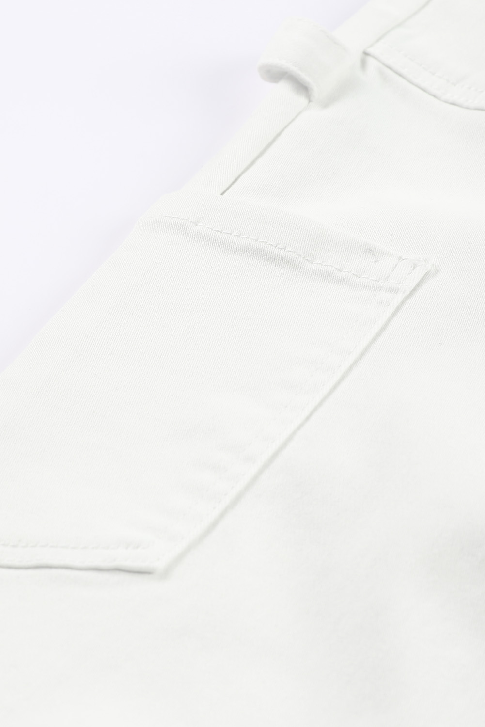 White High Waist Straight Leg Cargo Pants with Pockets