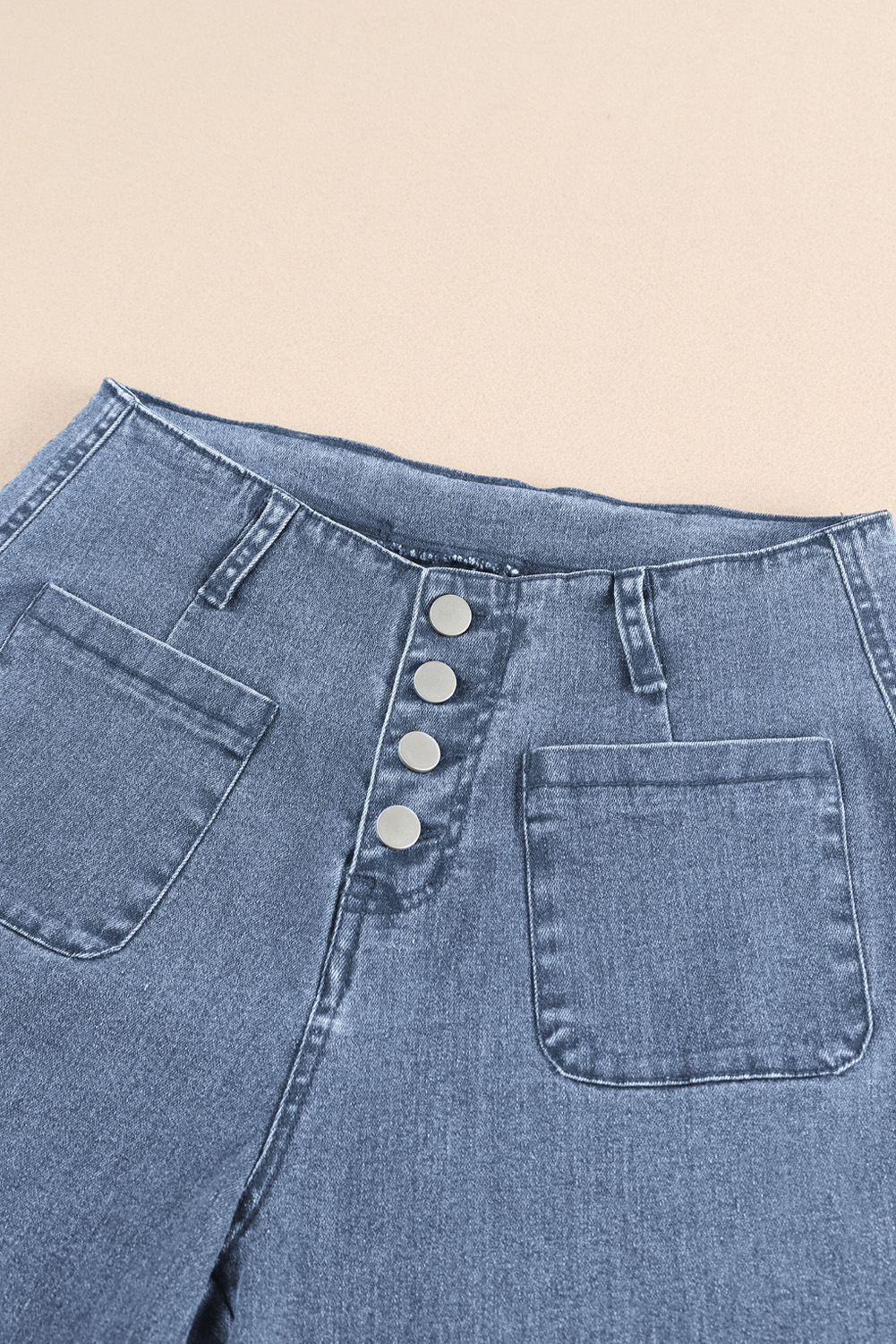 Sky Blue High Waist Cropped Wide Leg Jeans