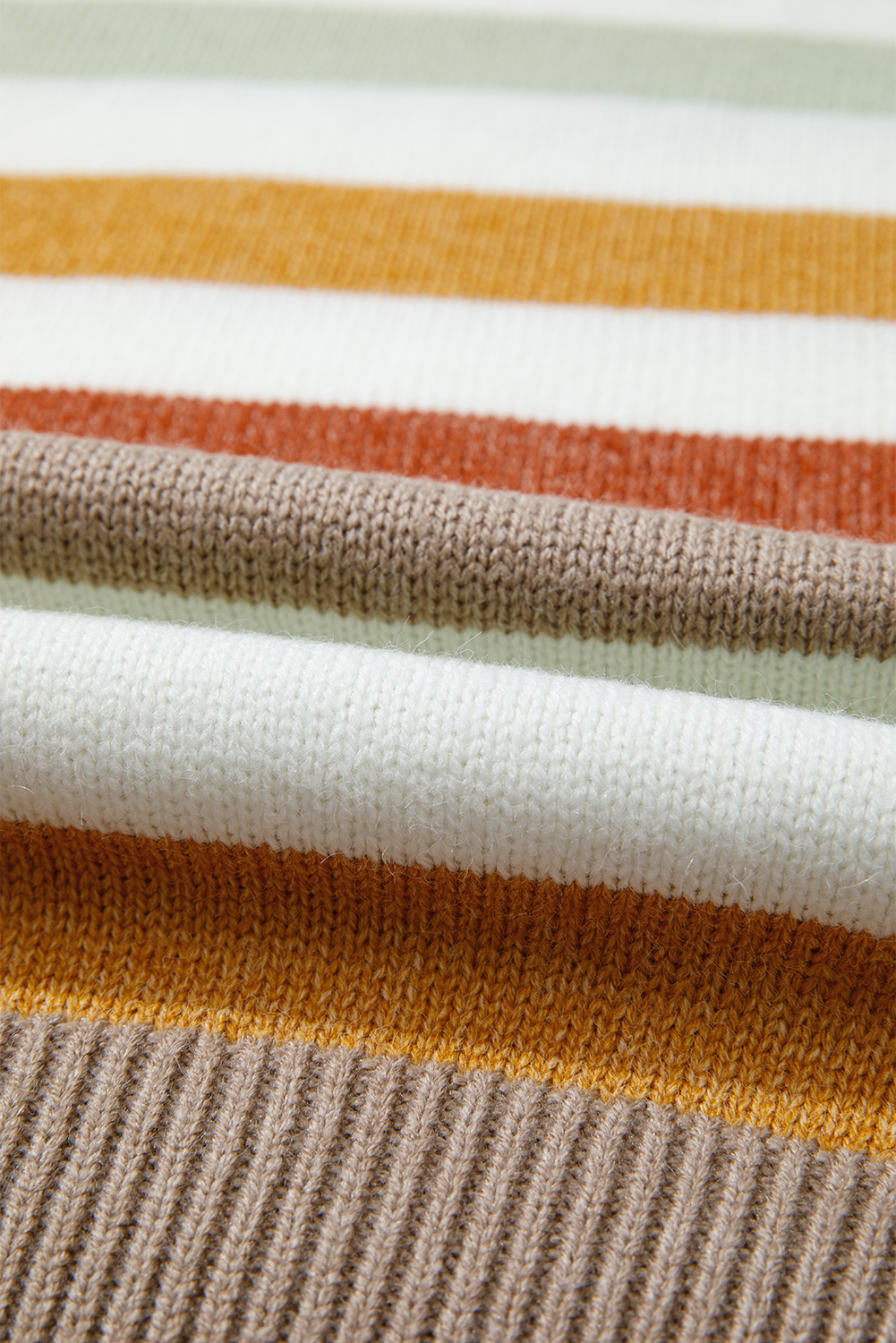 Multicolour Stripe Drop Shoulder Crew Neck Sweater