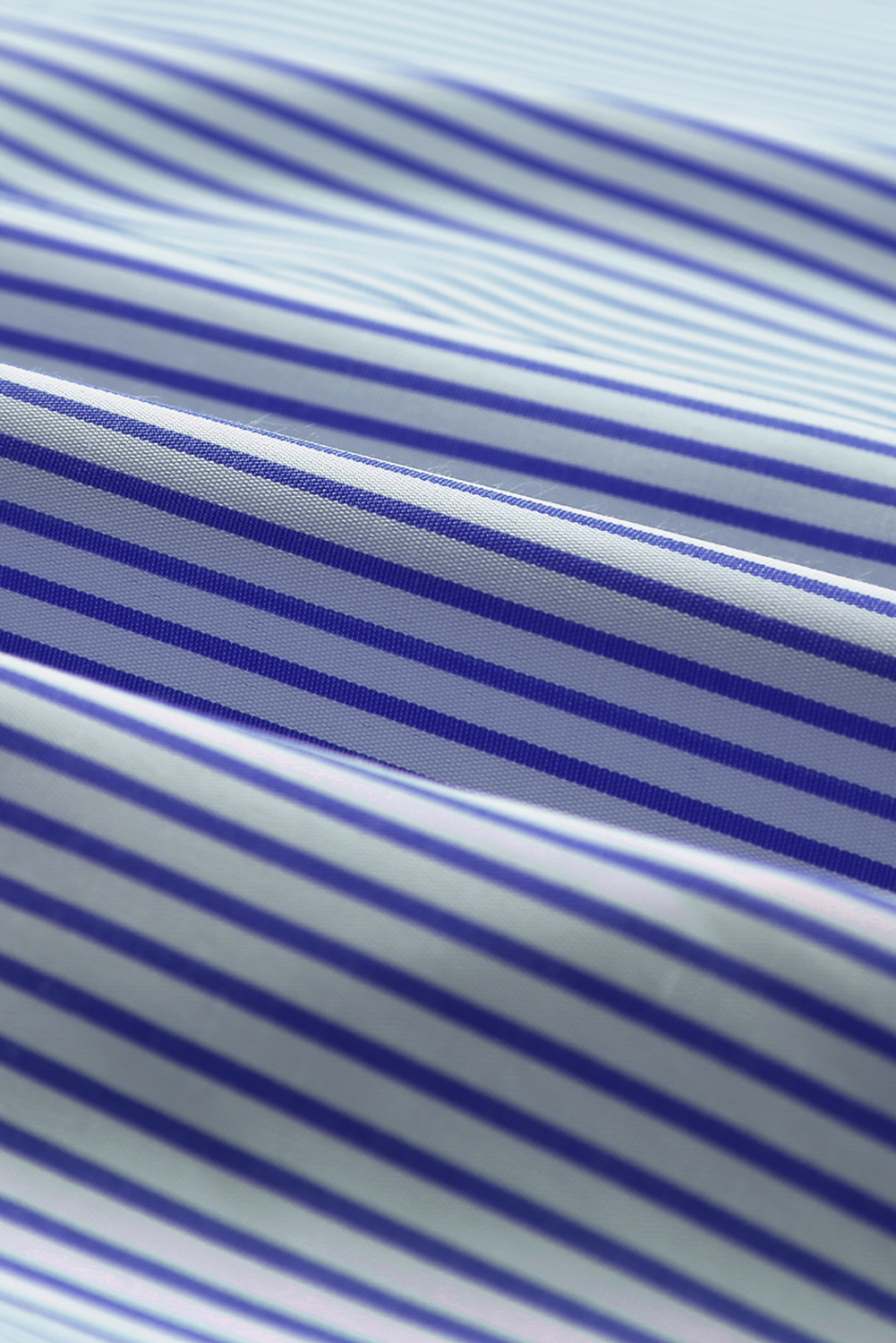 Red Stripe Smocked Cuffed Striped Boyfriend Shirt with Pocket