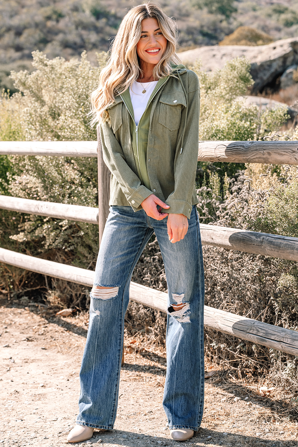 Sail Blue 2 in 1 Thermal Knit Textured Hooded Jacket