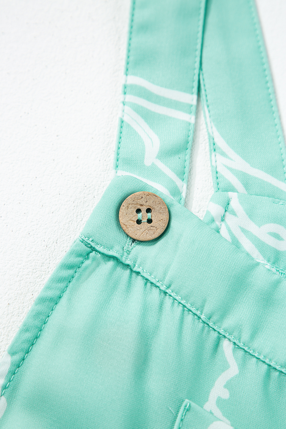 Moonlight Jade Printed Bib Wide Leg Overall