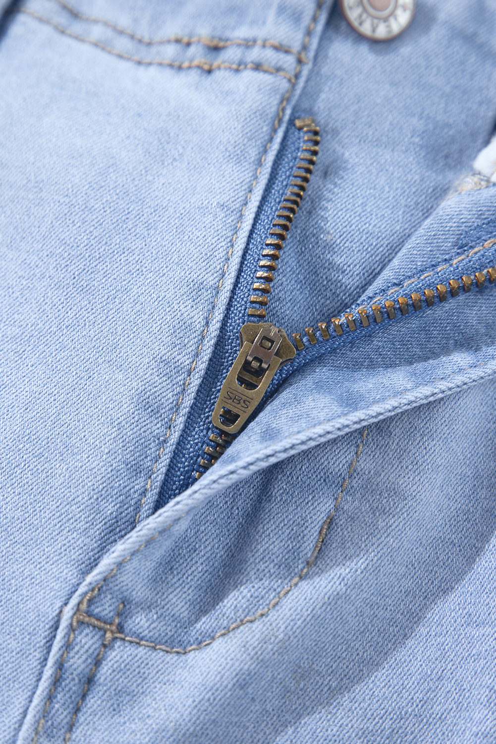 Beau Blue Loose Straight Leg Cropped High Waist Jeans