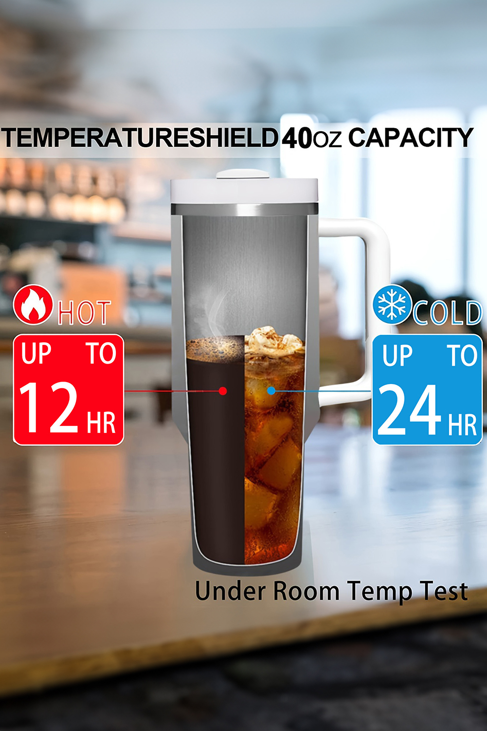 White 1200ml Halloween Dancing Skeleton Pumpkin Face Printed Thermos Cup