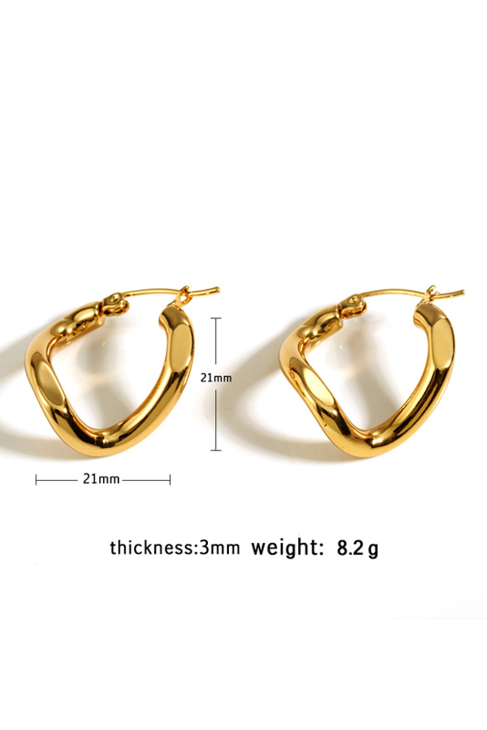 Gold Plated 3D Spiral Stainless Steel Earrings
