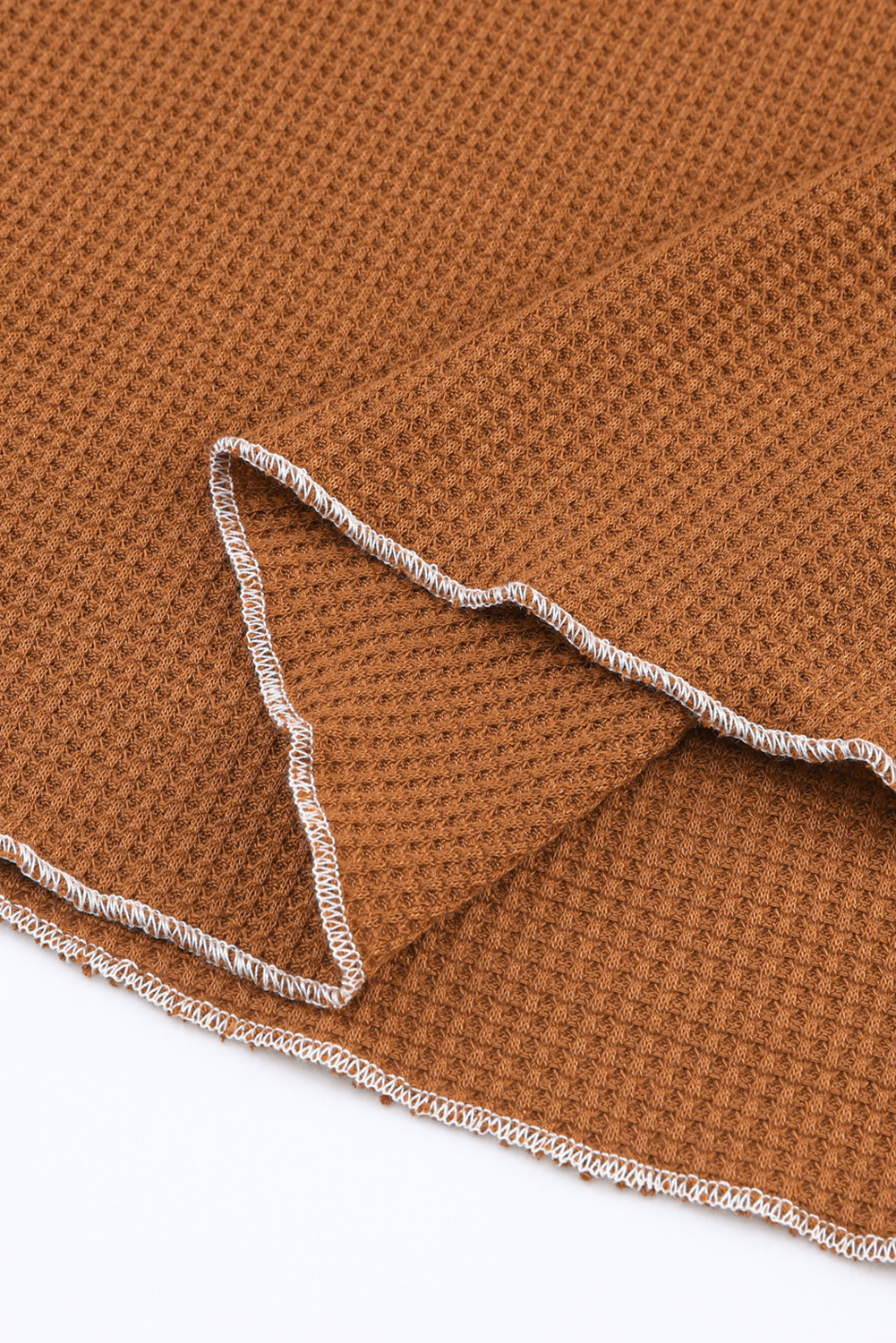 Smoke Gray Textured Round Neck Long Sleeve Top