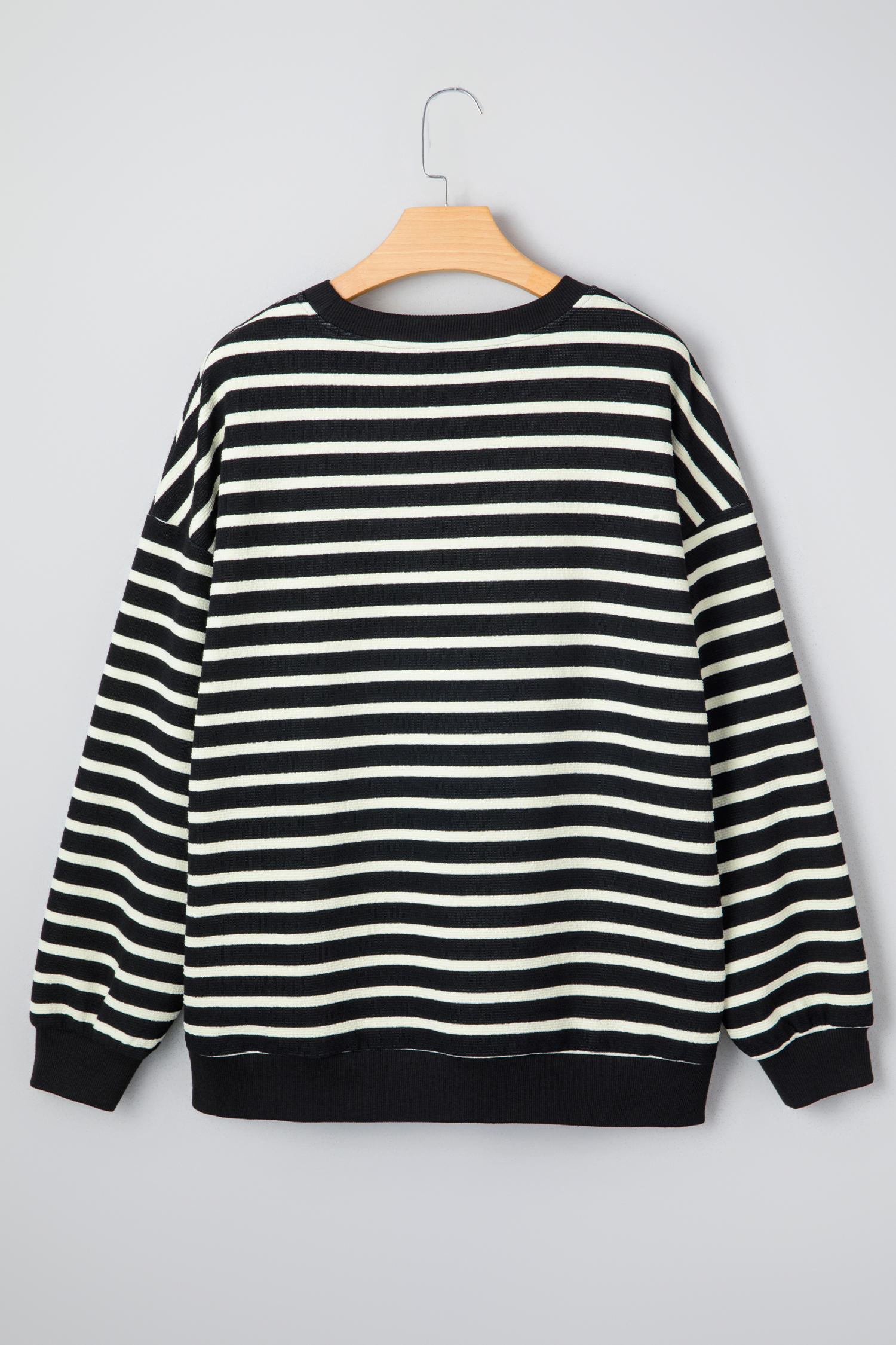 White Stripe Contrast MERRY Letter Christmas Print Drop Shoulder Sweatshirt