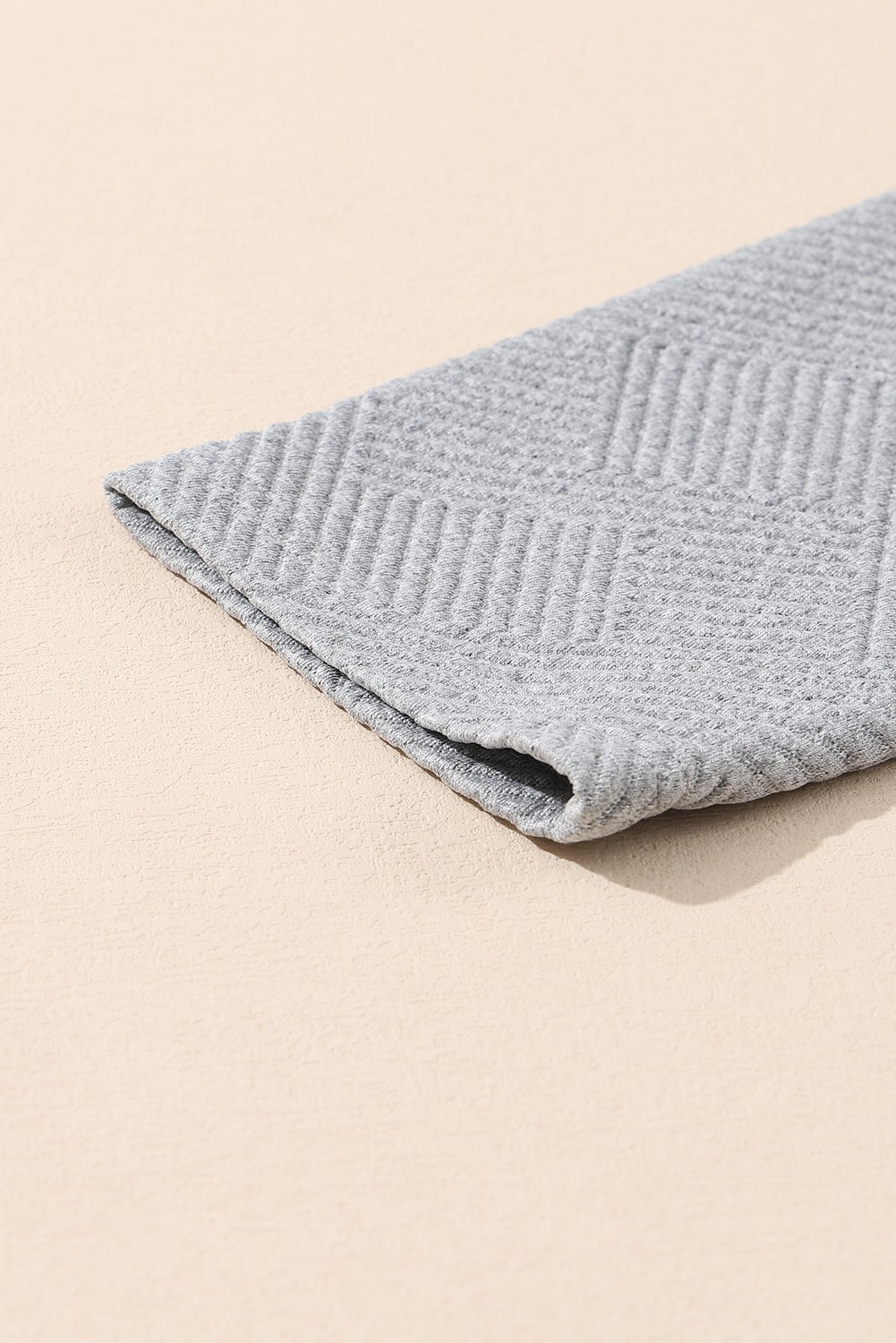 Apricot  Asymmetric Buttons Detail High Neck Textured Sweatshirt