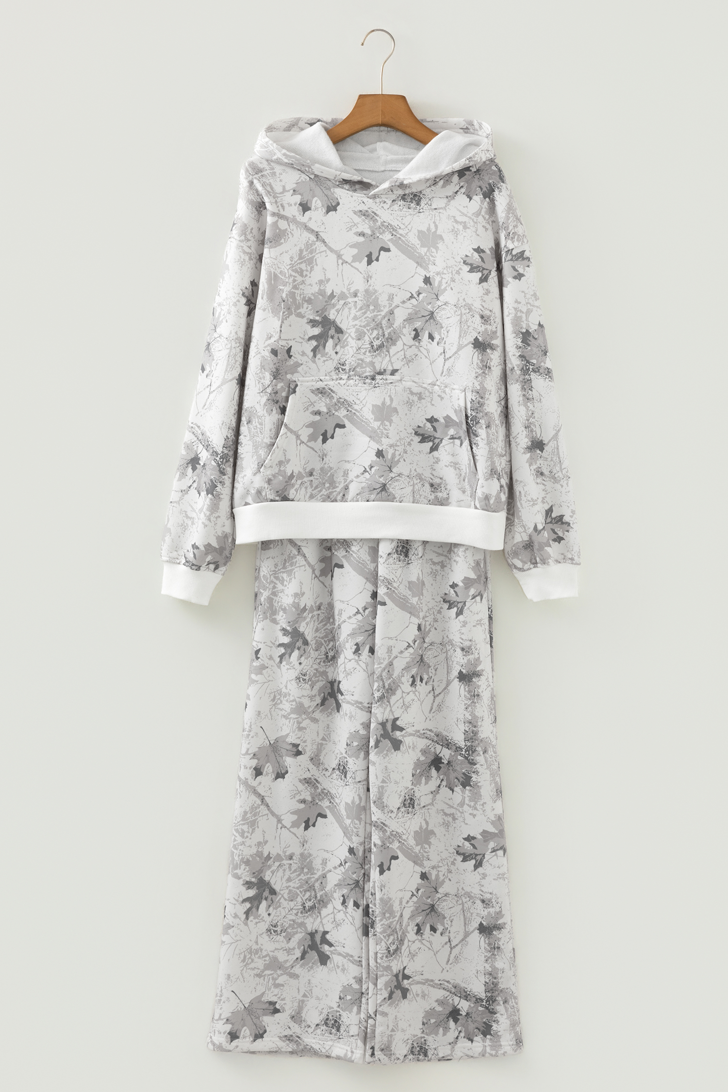 Beige Camo Print Baggy Drawstring Jogger Sweatpants