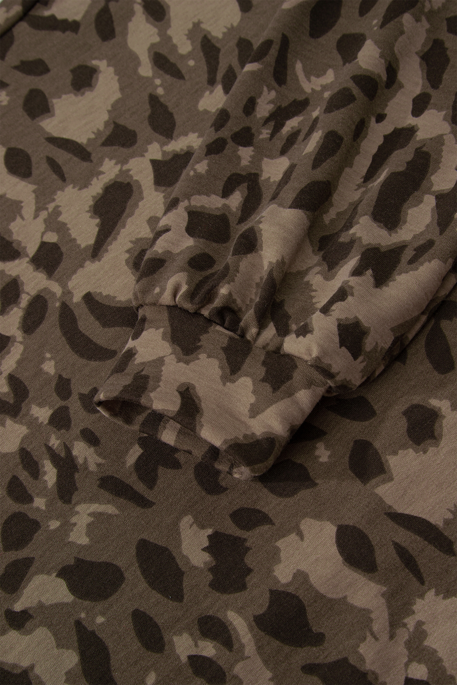 Brown Leopard Loose Tee Drawstring Waist Barrel Pants Set