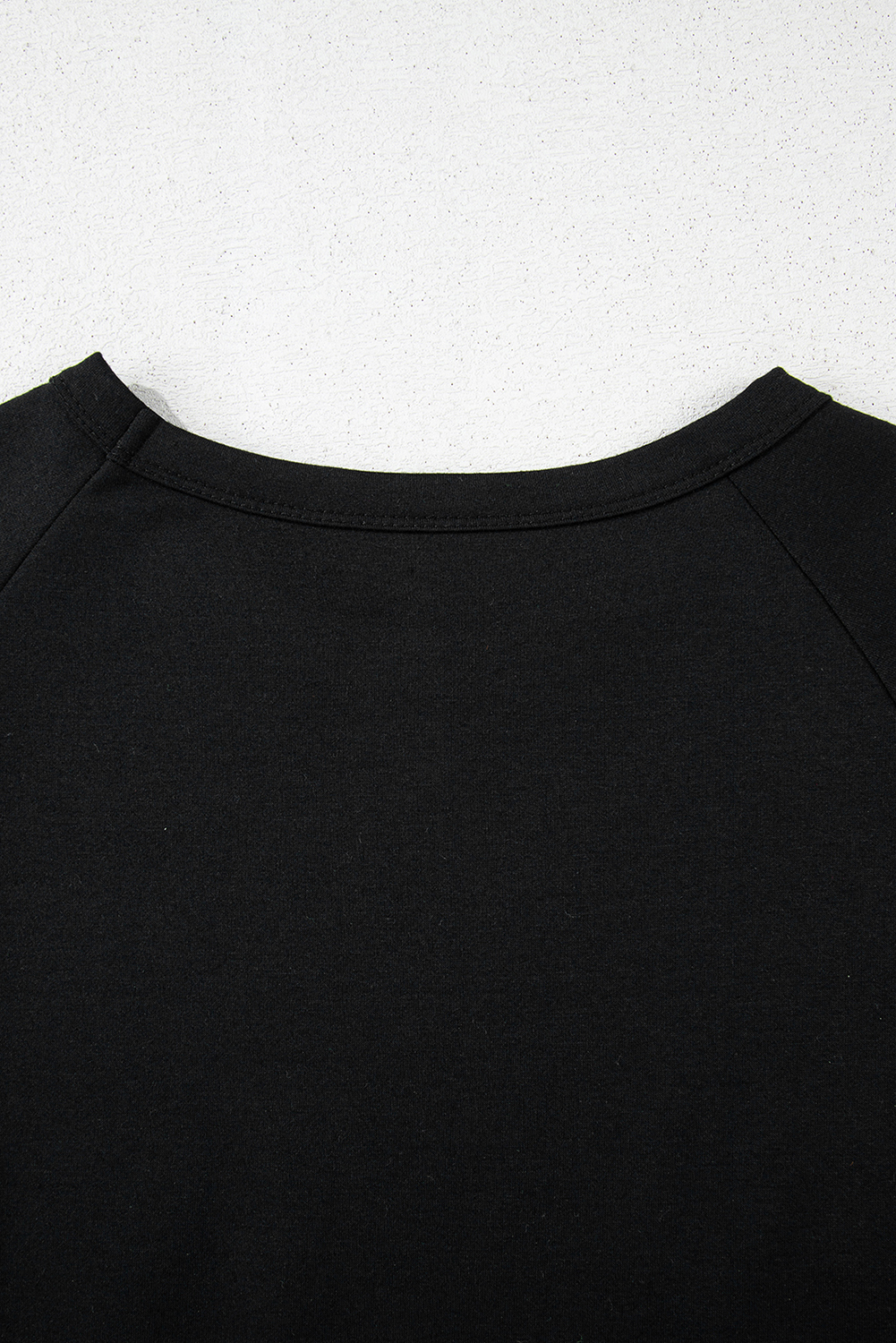 Black Striped Patch Front Casual Tee