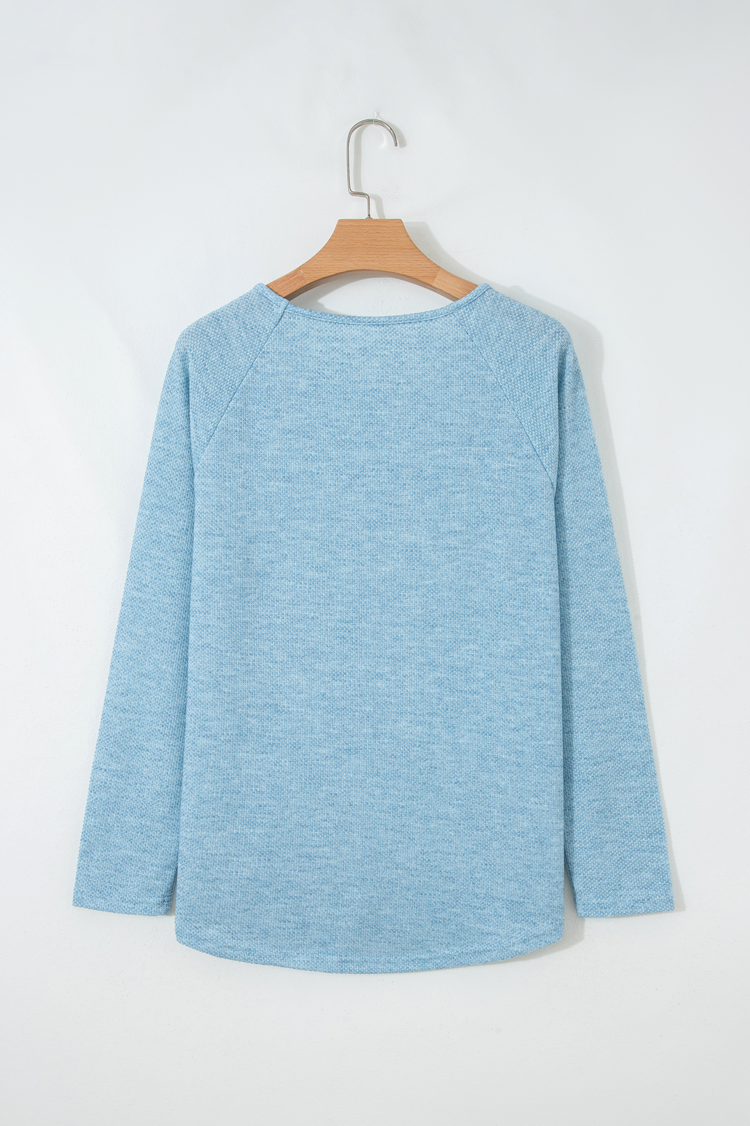 Moonlight Jade Textured Raglan Sleeve Knit Loose Top