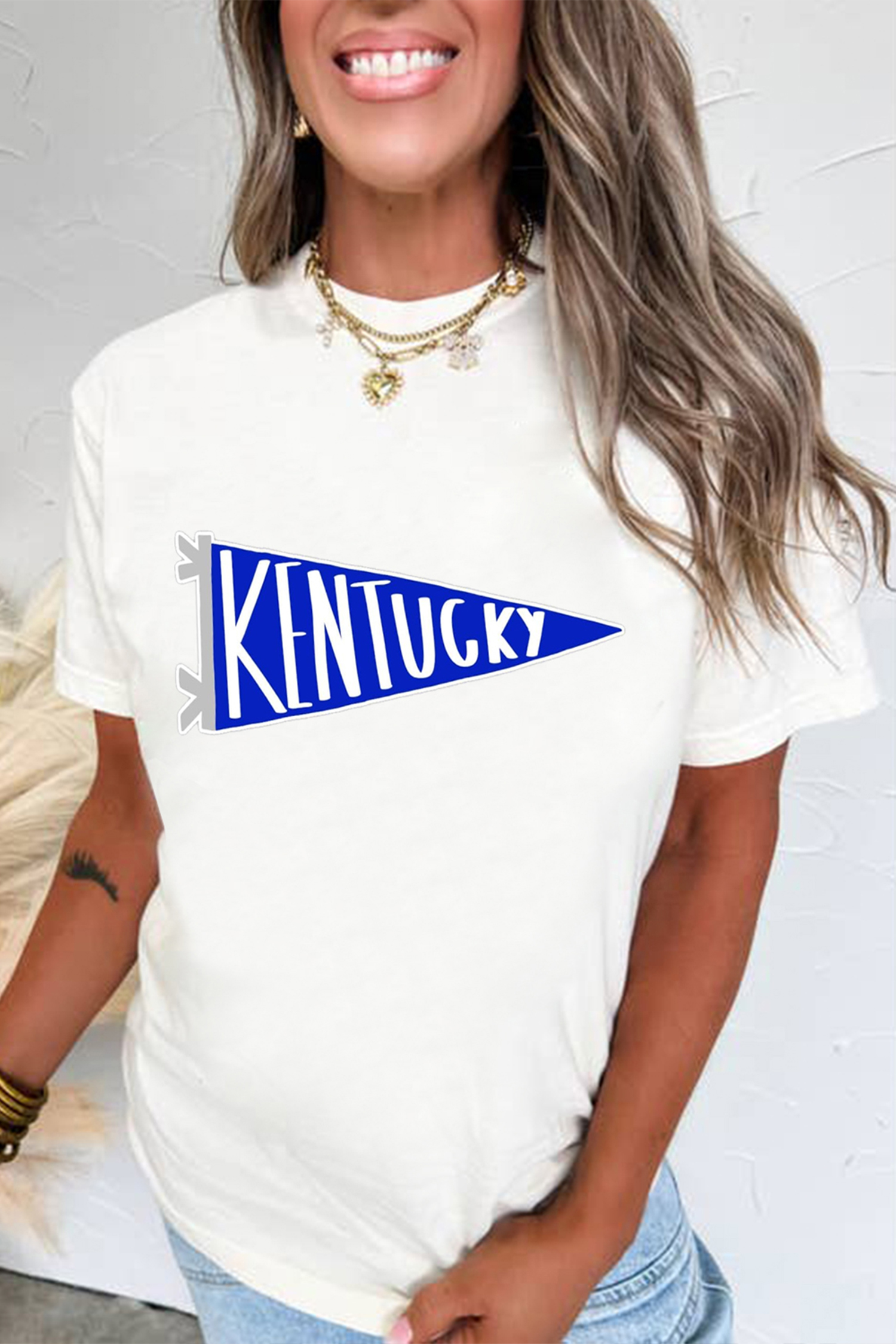 Green Camouflage KENTUCKY Crew Neck Summer Top