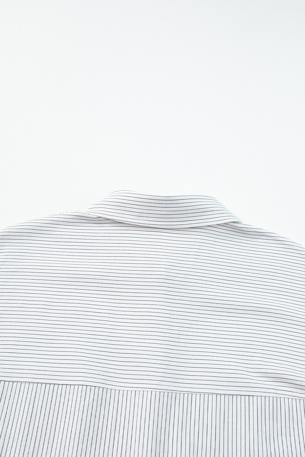 DEAR-LOVER Stripe Roll-tab Sleeve Pocketed Long Shirt